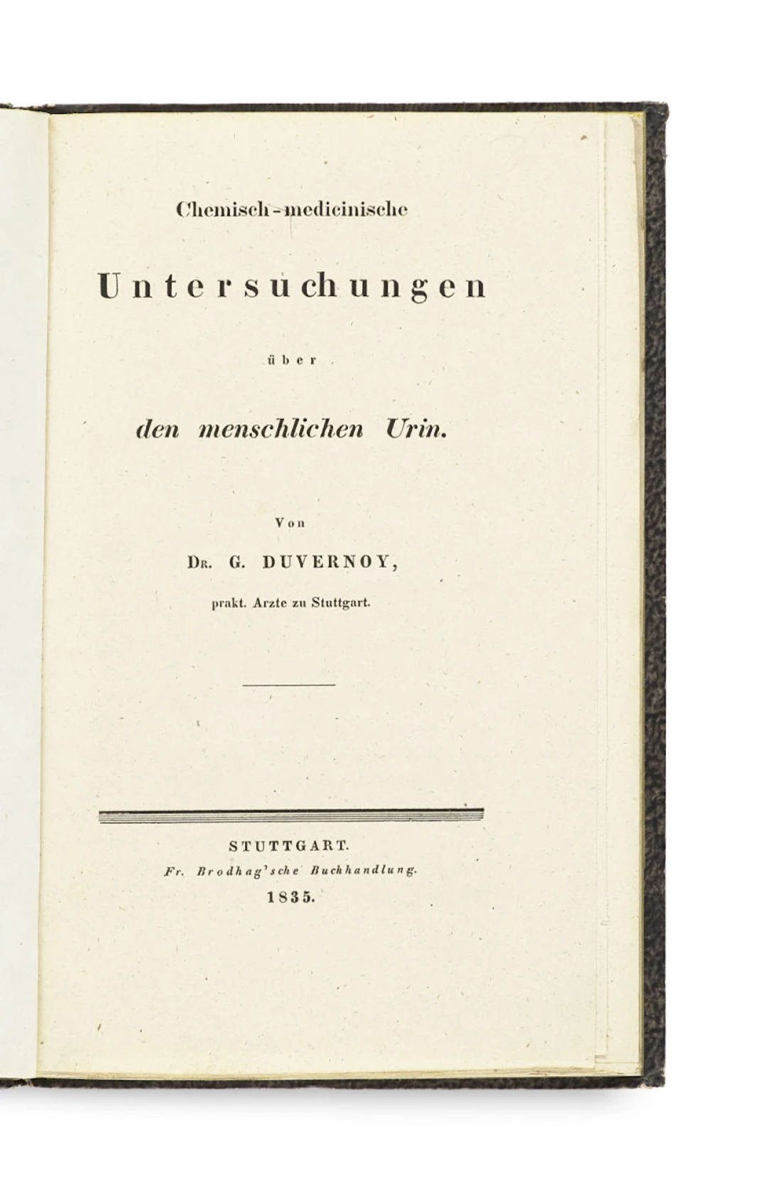Gustav Duvernoy. Chemisch-medicinische …