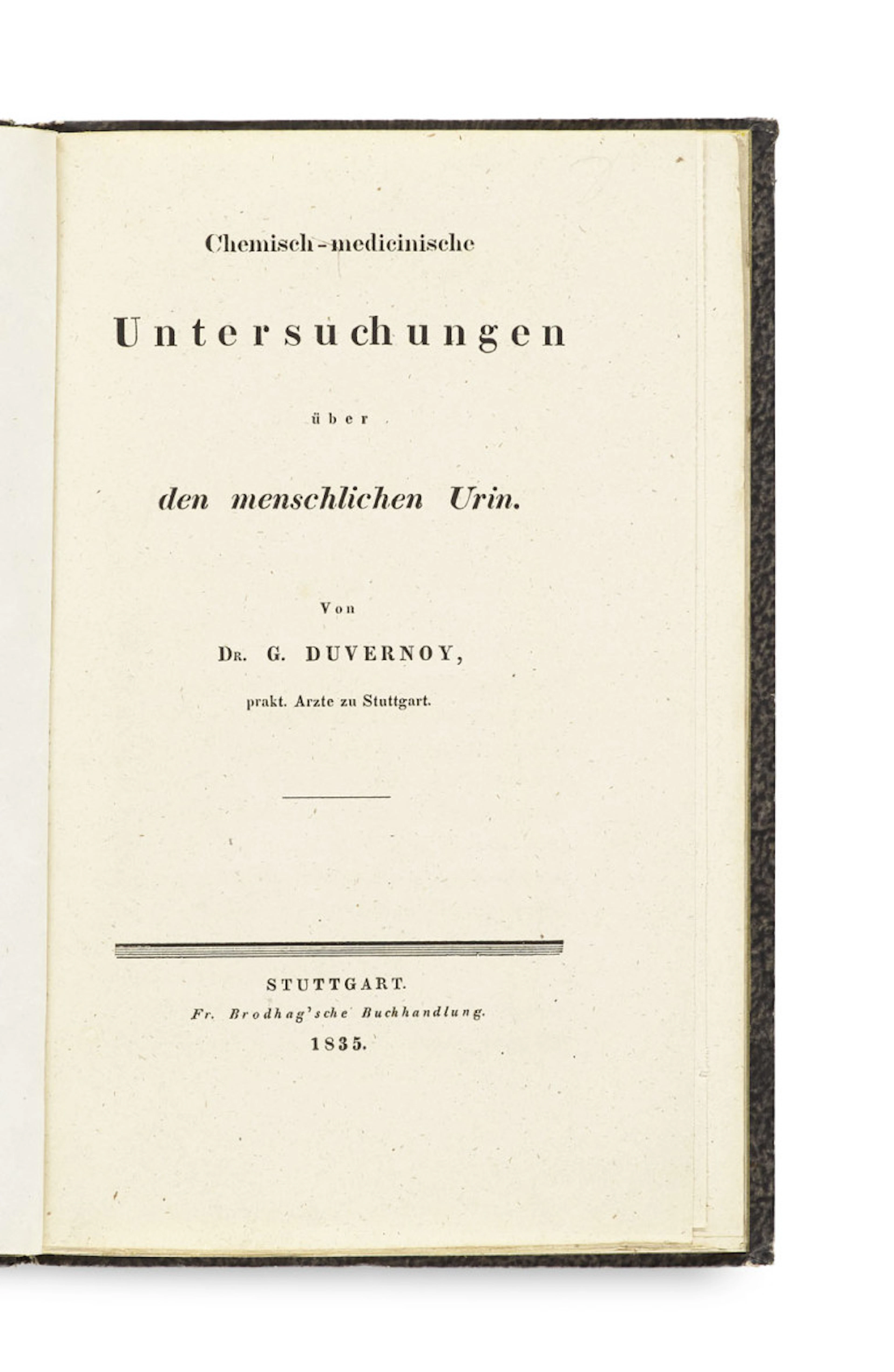 Gustav Duvernoy. Chemisch-medicinische …