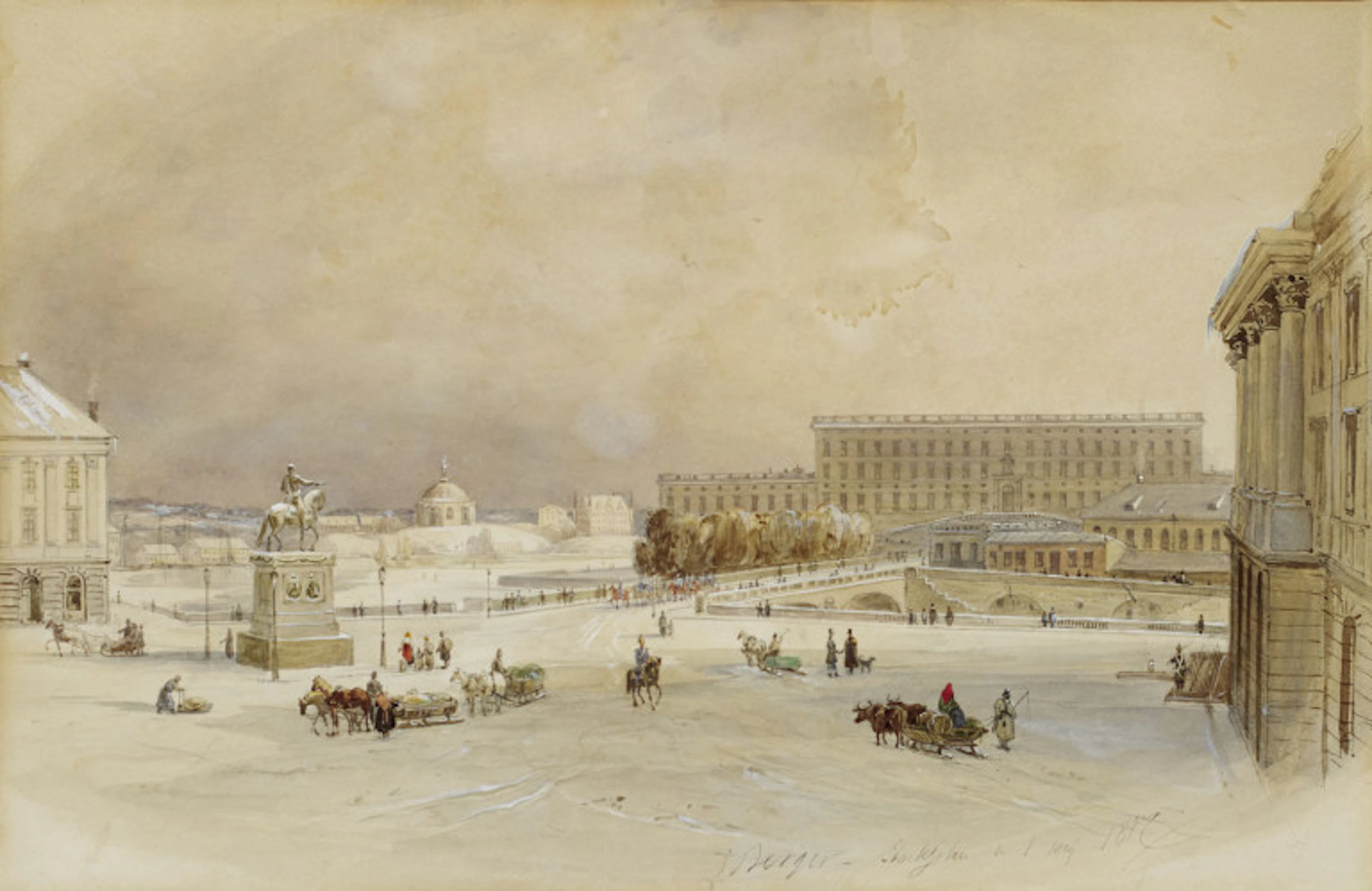 Johan Christian Berger. Stockholm. 1847. Aquarell auf …