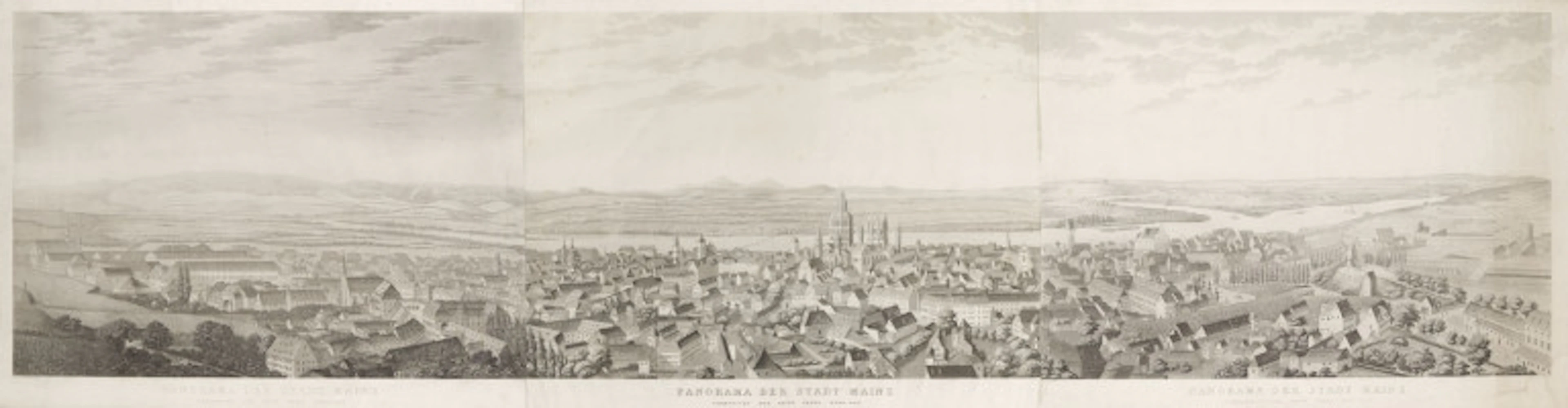 H.W. Eberhard n. Karl August Frhr. v. Klein. Panorama der Stadt Mainz. …