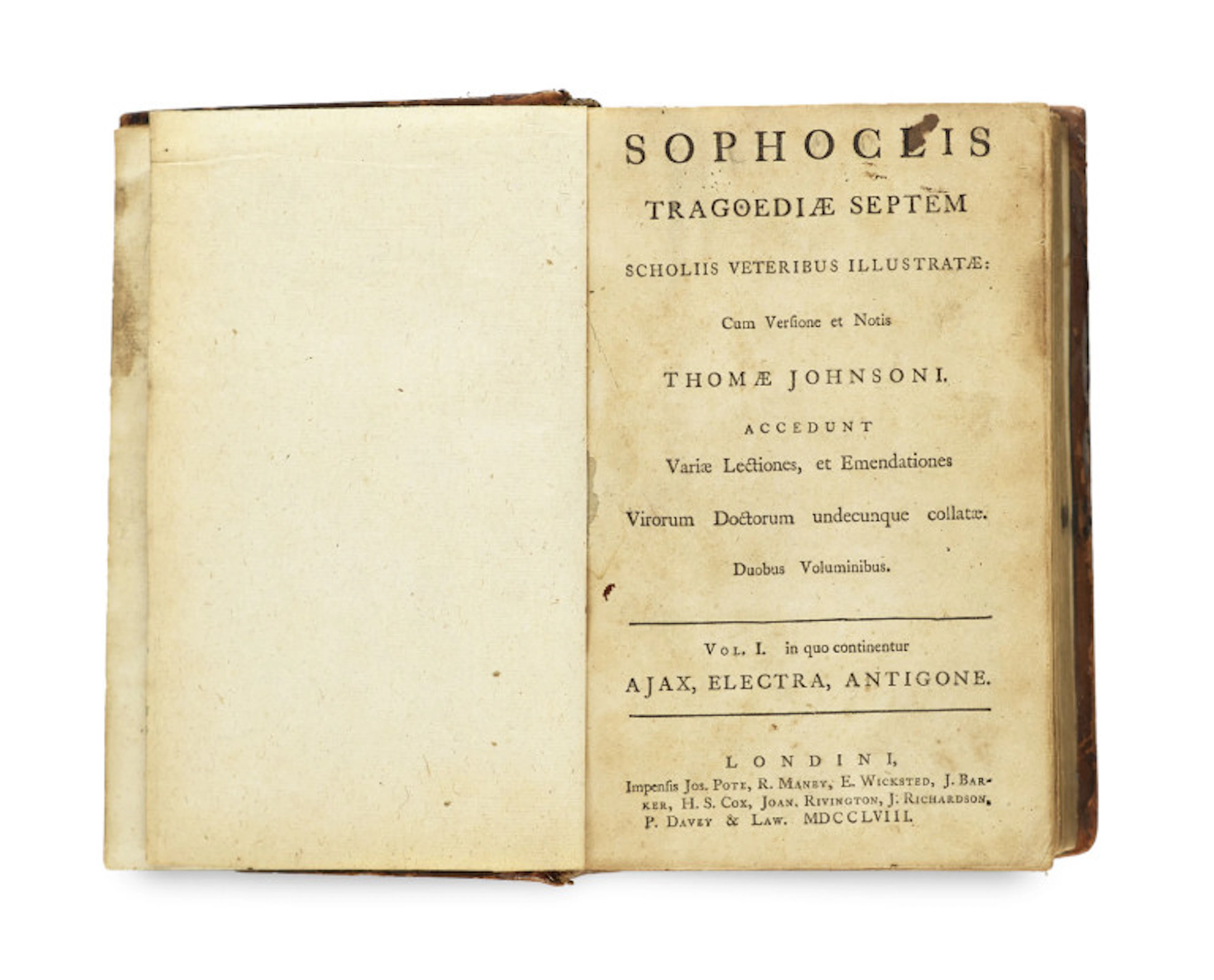 Thomas Johnson. Sophoclis Tragoediae septem …