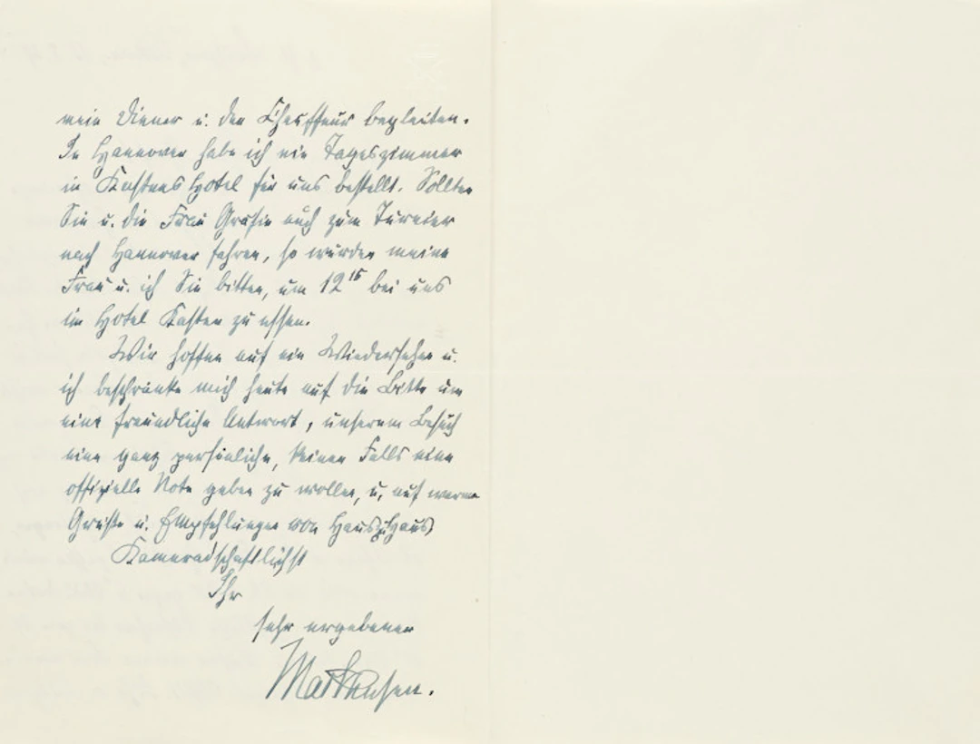 August von Mackensen. Eigenhändiger Brief des …