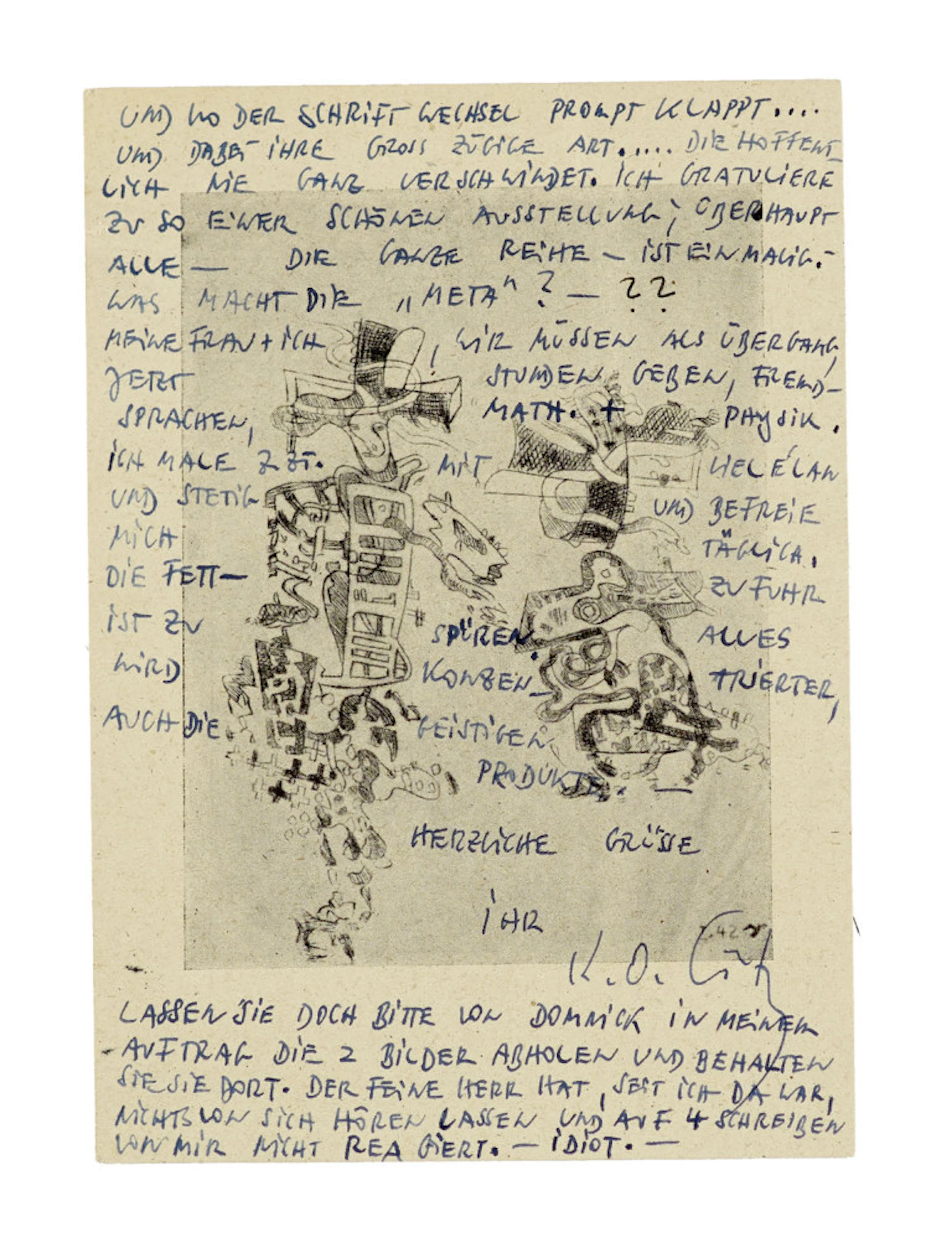 Karl Otto Götz. Sammlung einer Postkarte und …