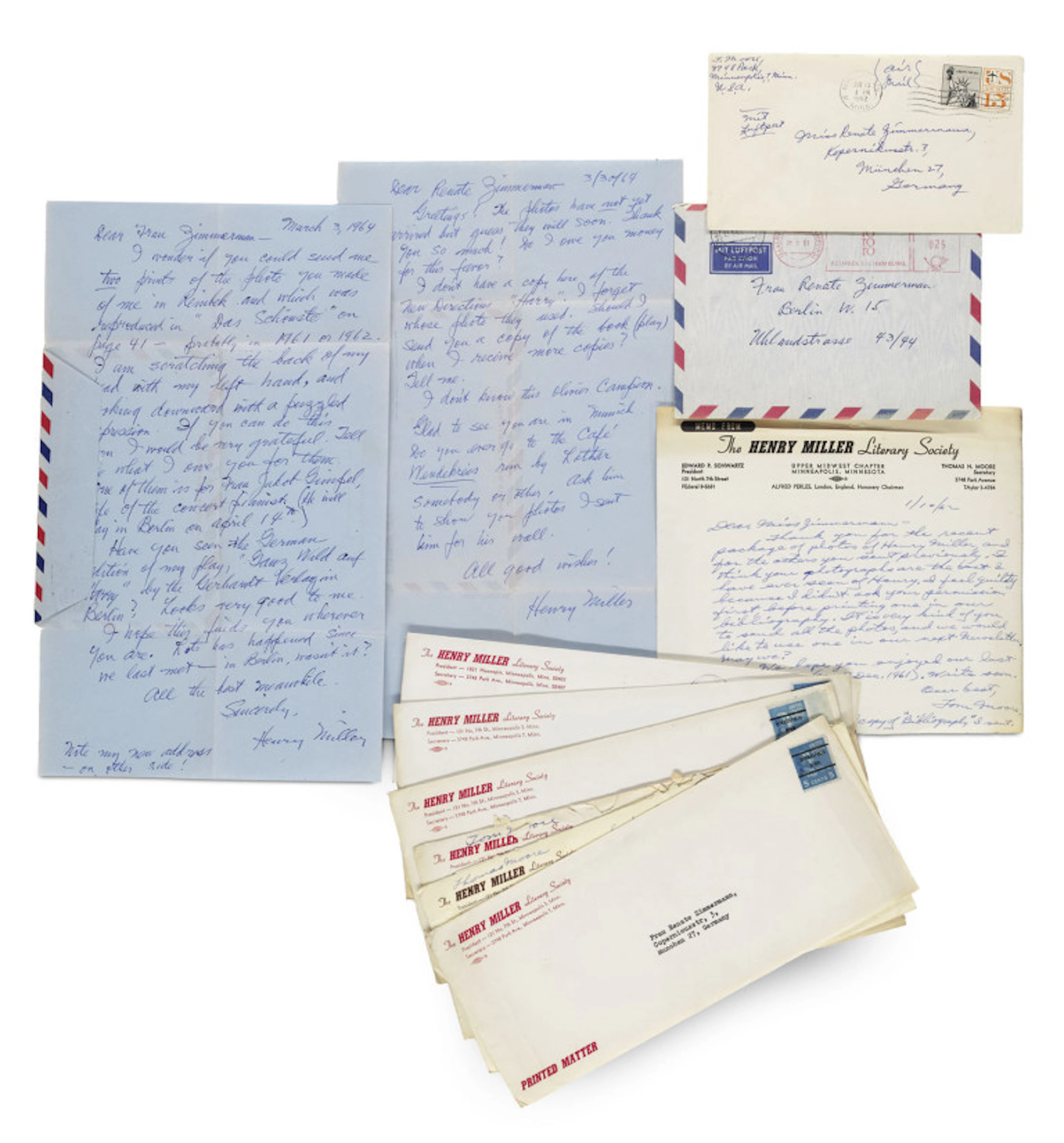 Henry Miller. Sammlung von 3 eigenhändigen …