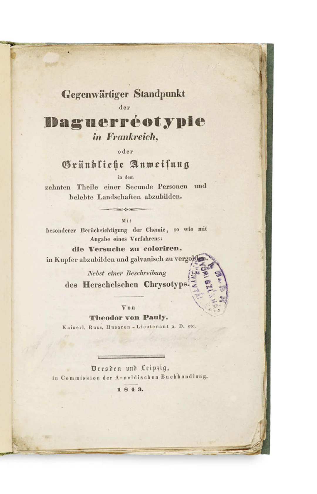 Theodor von Pauly. Gegenwärtiger Standpunkt der …