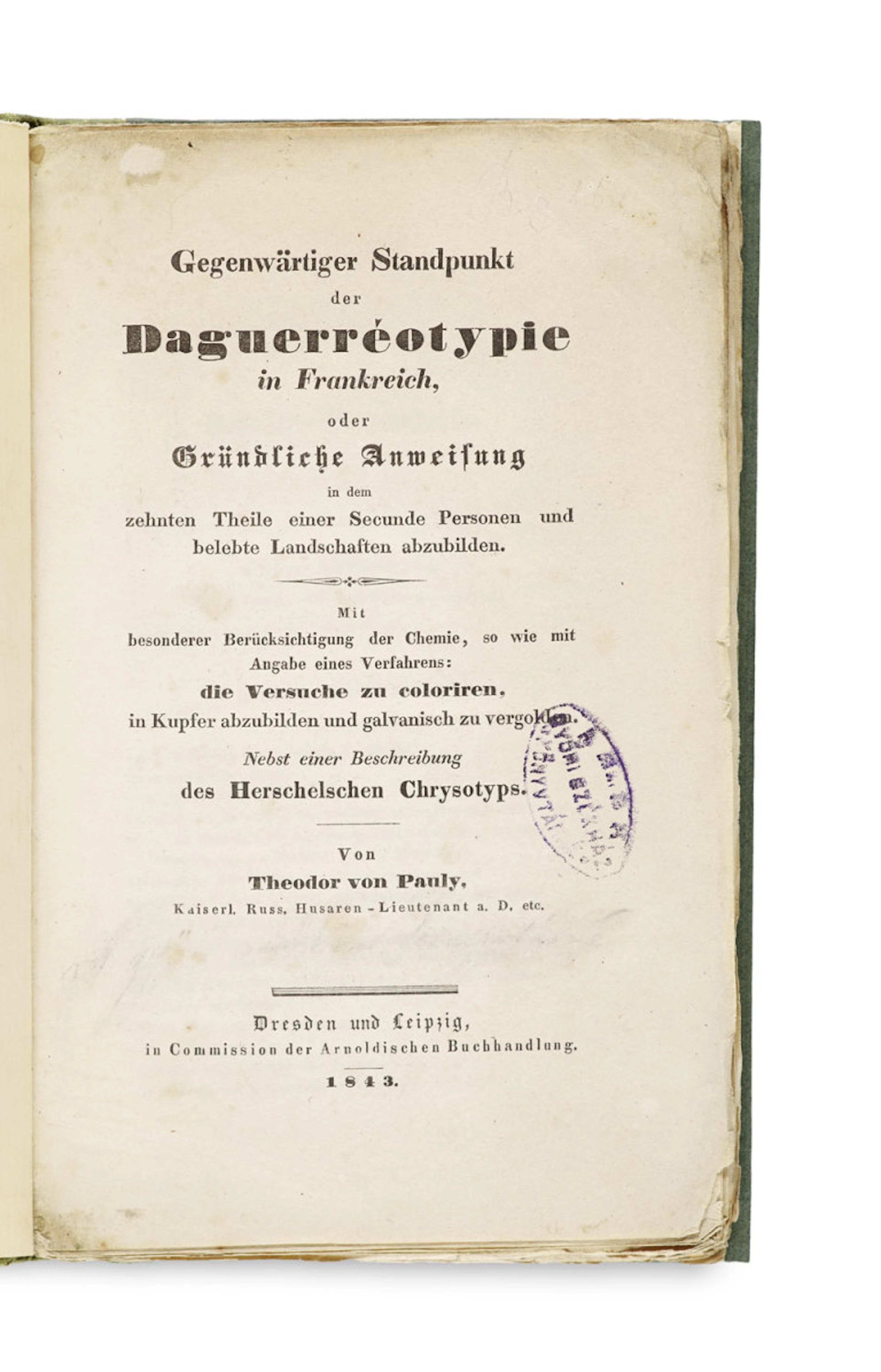 Theodor von Pauly. Gegenwärtiger Standpunkt der …