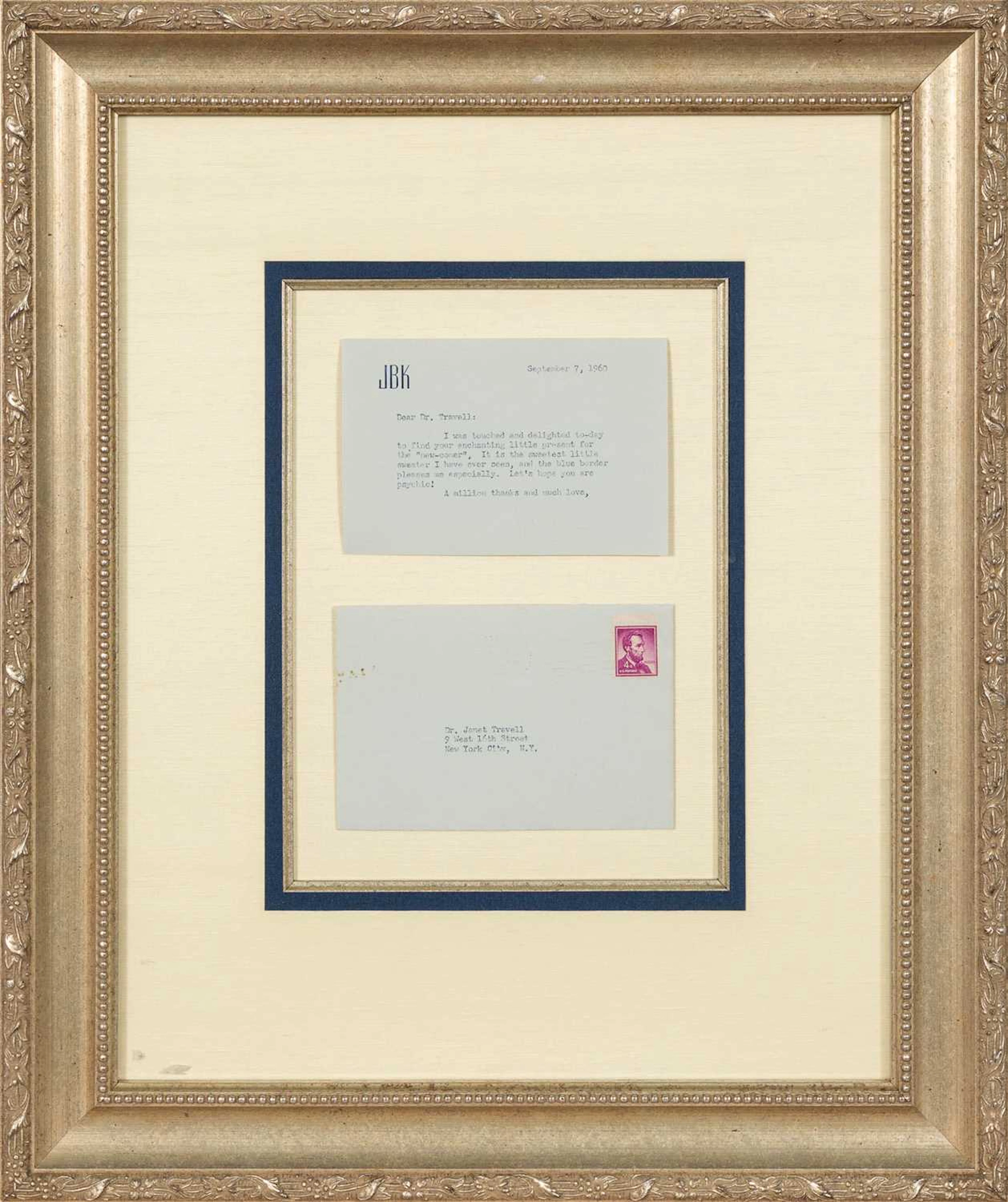 A note from Jacqueline Kennedy and a signed book from JFK's doctor