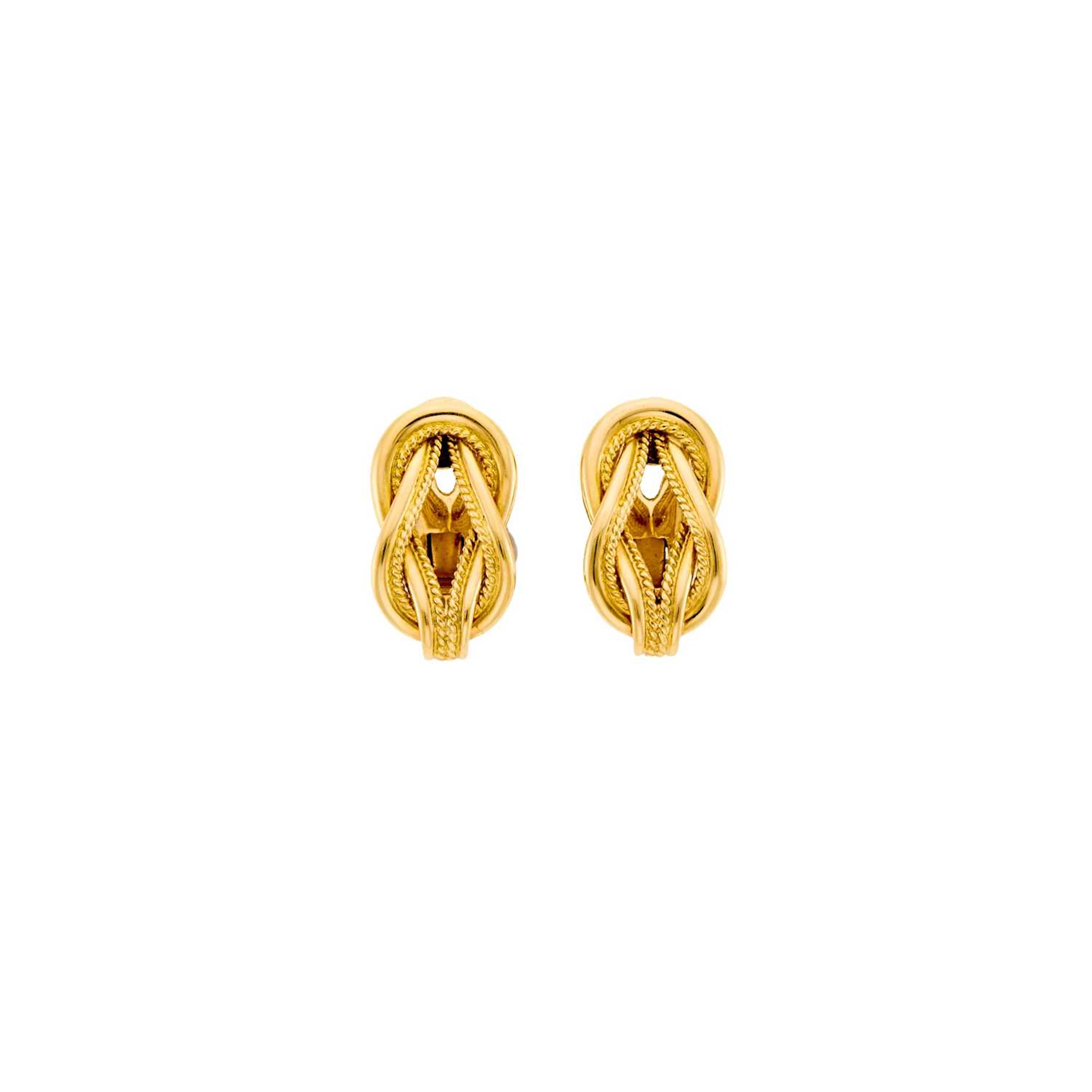 Ilias Lalaounis Pair of Gold 'Hercules Knot' Earclips