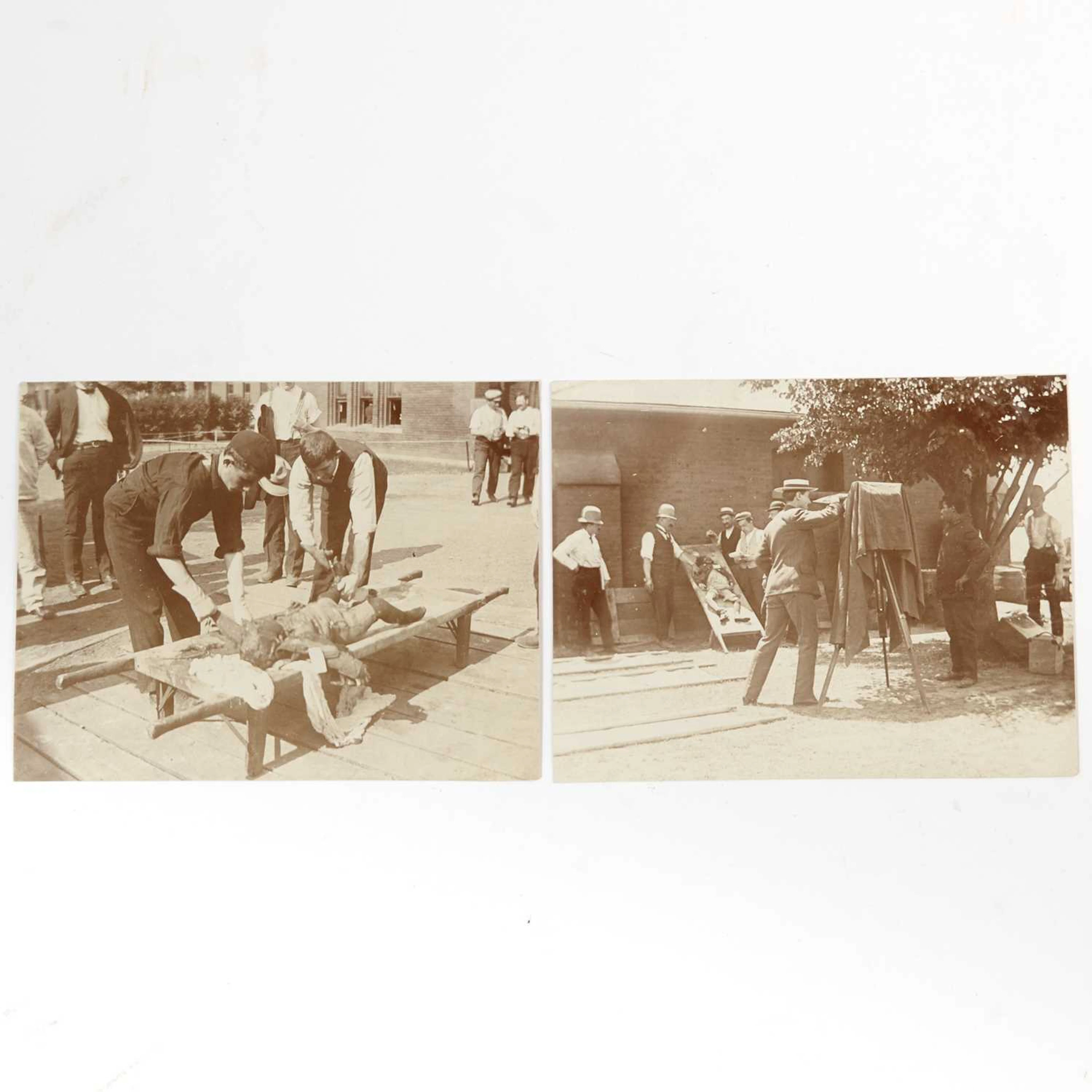 Two gruesome photographs documenting the aftermath of the 1904 General