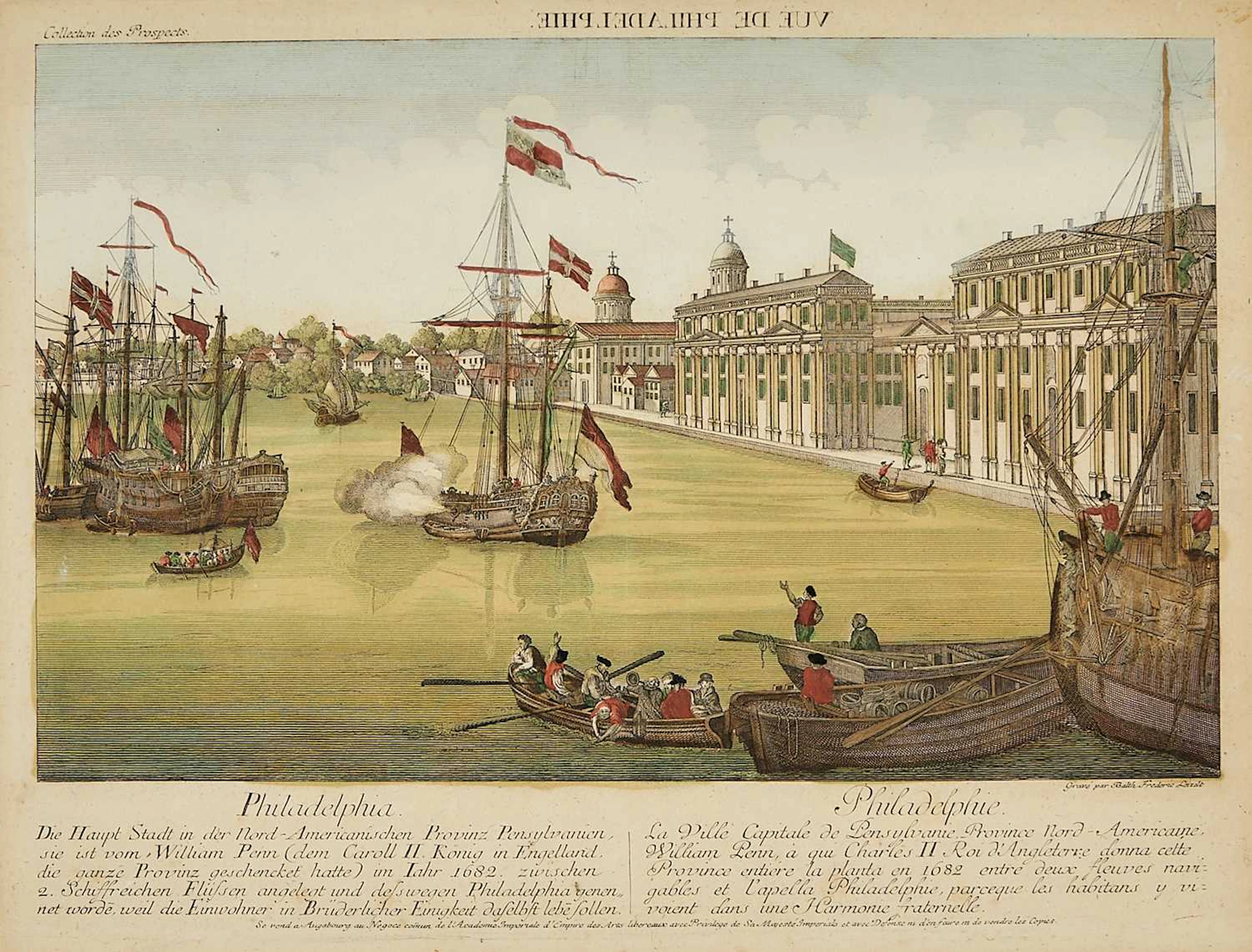 Vue d'optiques of New York and Philadelphia at the outset of the Revolutionary