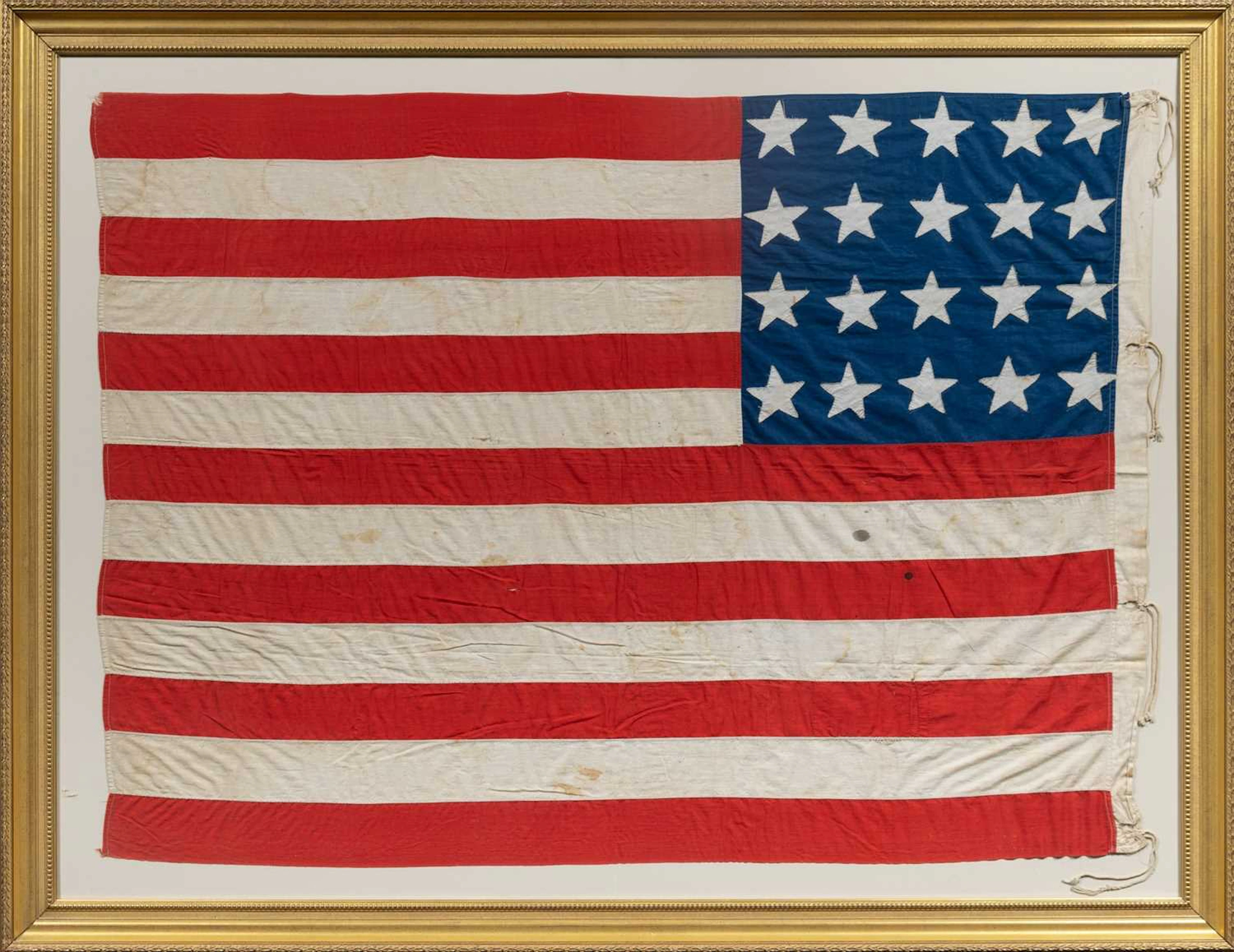 A rare large 20-Star American flag, circa 1818