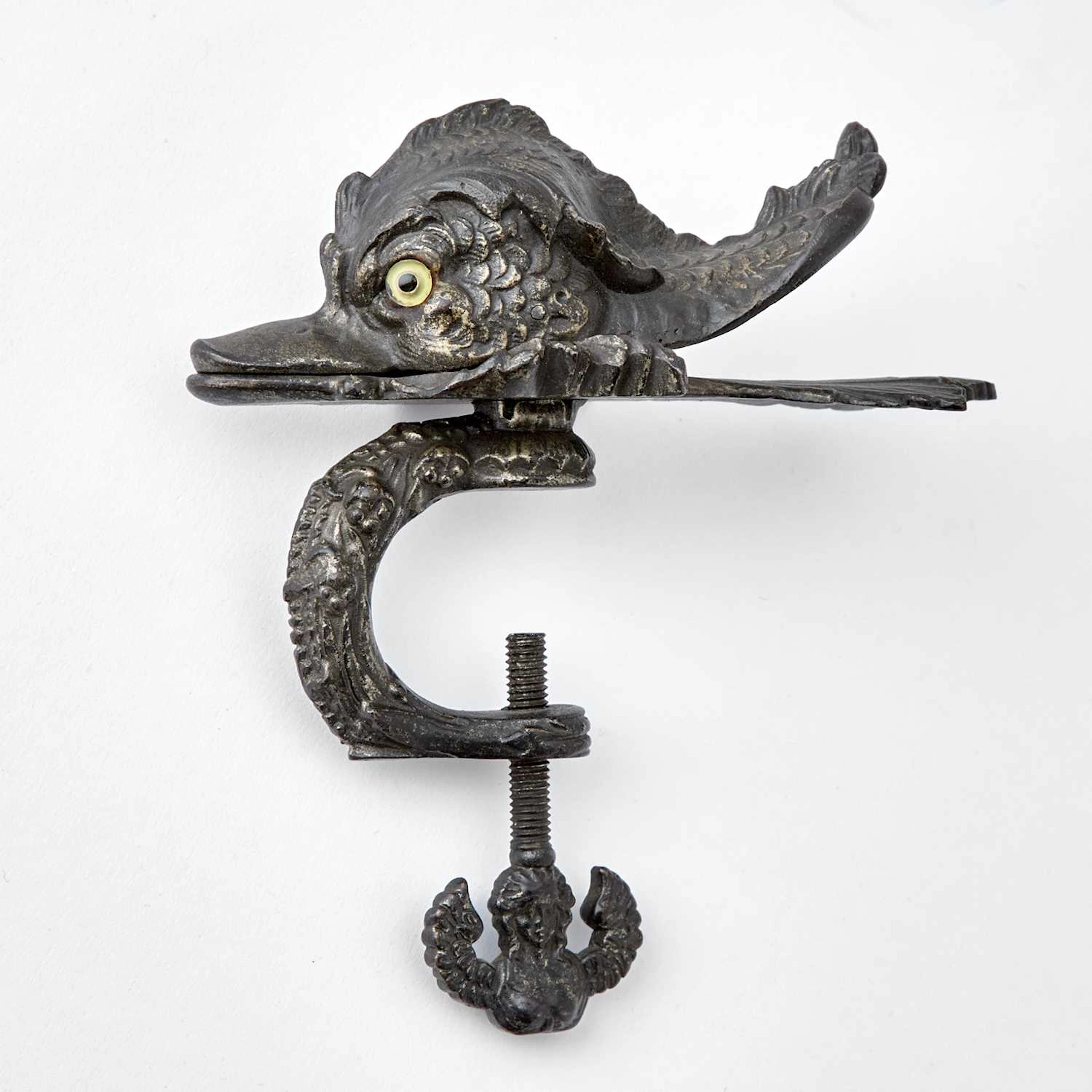 Cast Iron Dolphin Head Sewing Clamp