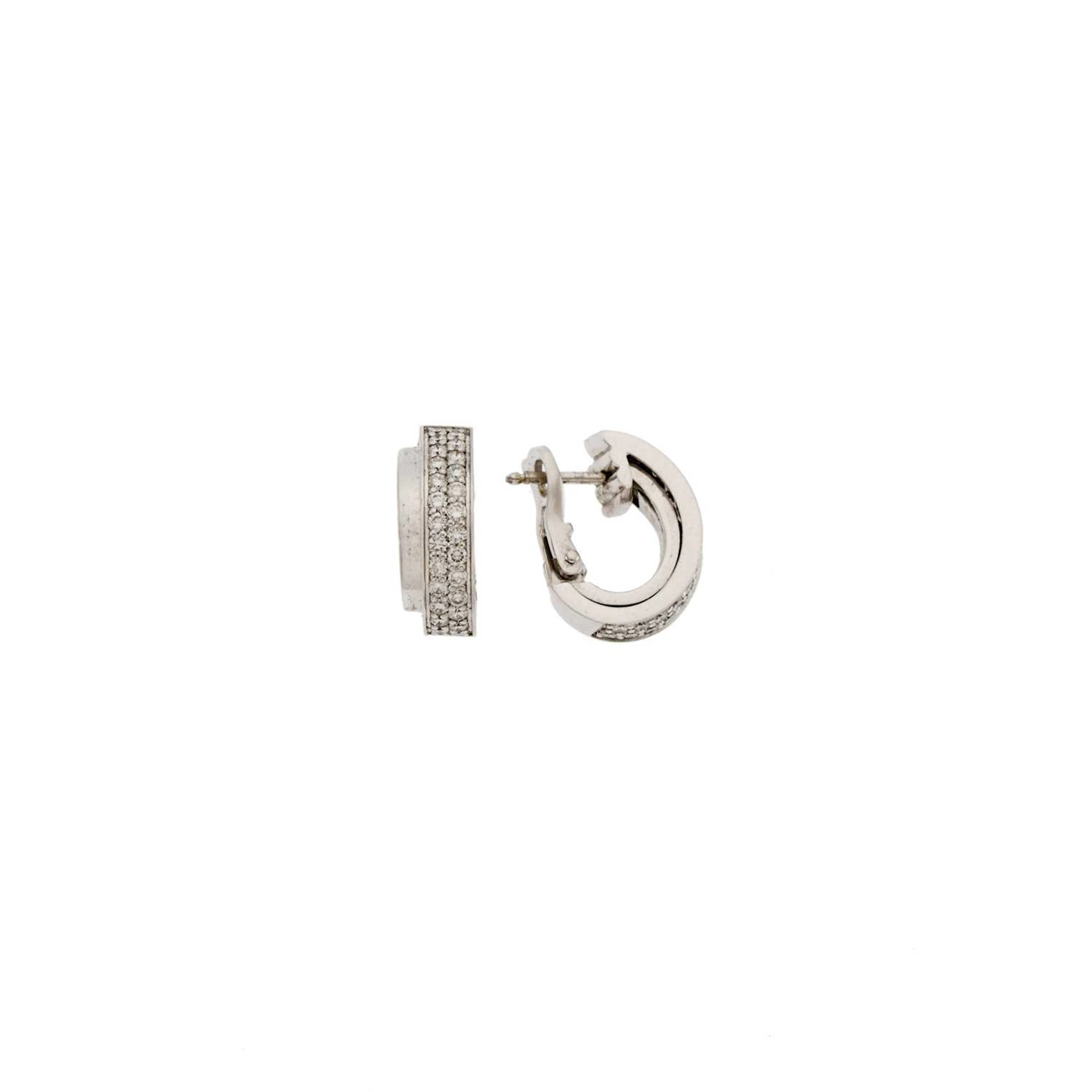 Piaget Pair of White Gold and Diamond 'Possession' Hoop Earrings