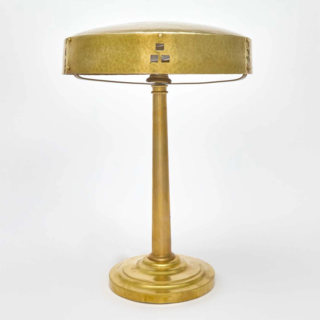 Secessionist Hammered Brass Table Lamp