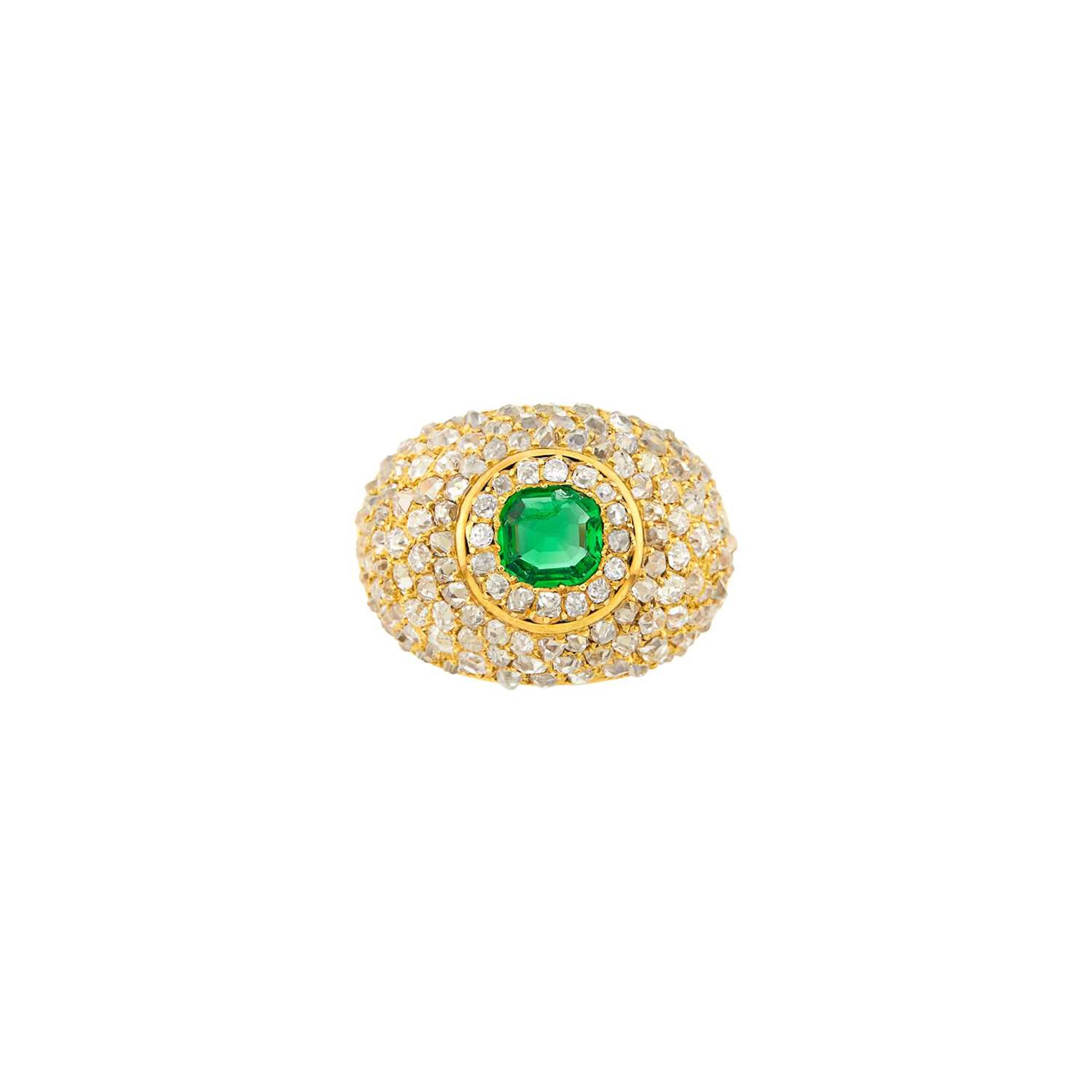 René Boivin Gold, Emerald and Diamond Ring