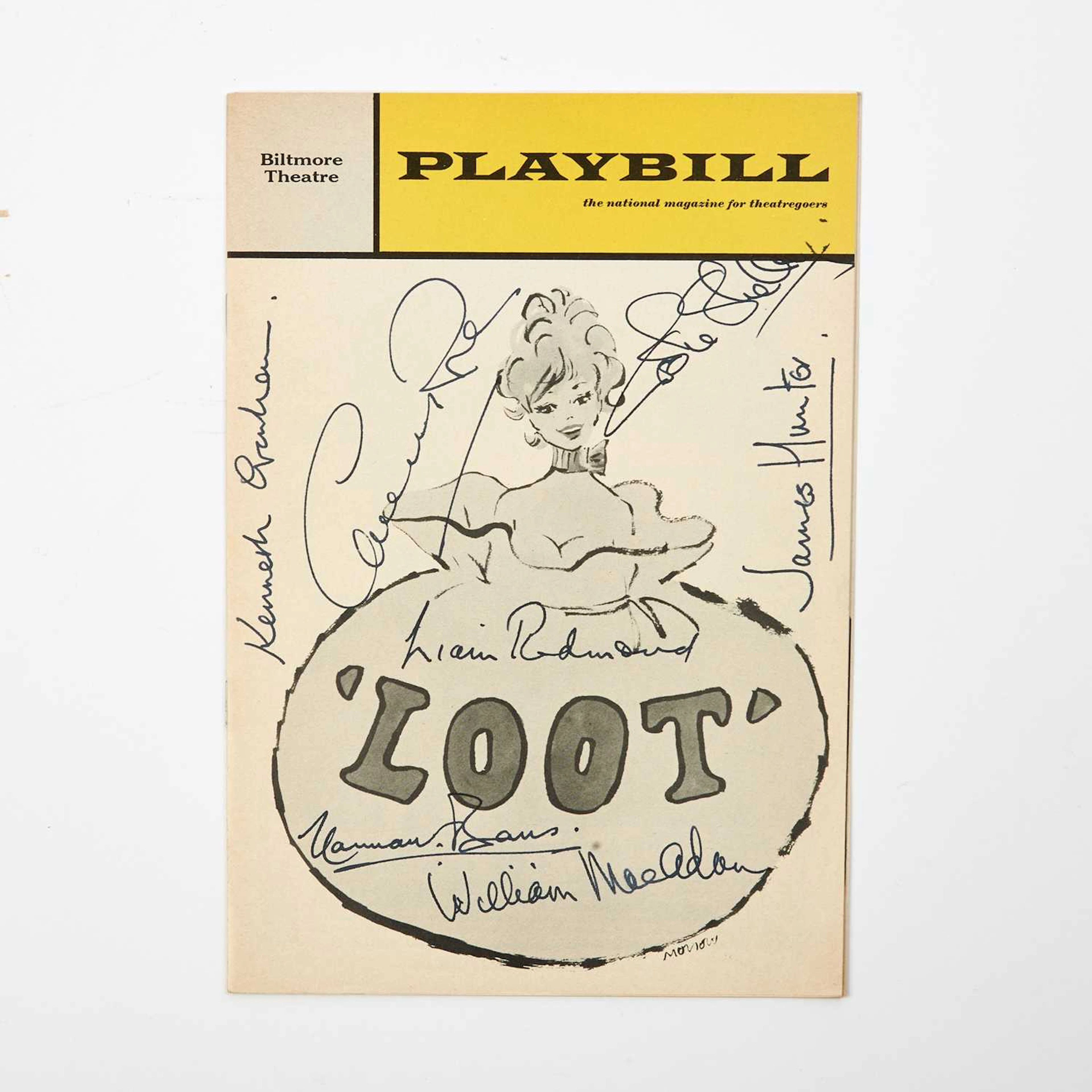 Collection of signed playbills and books