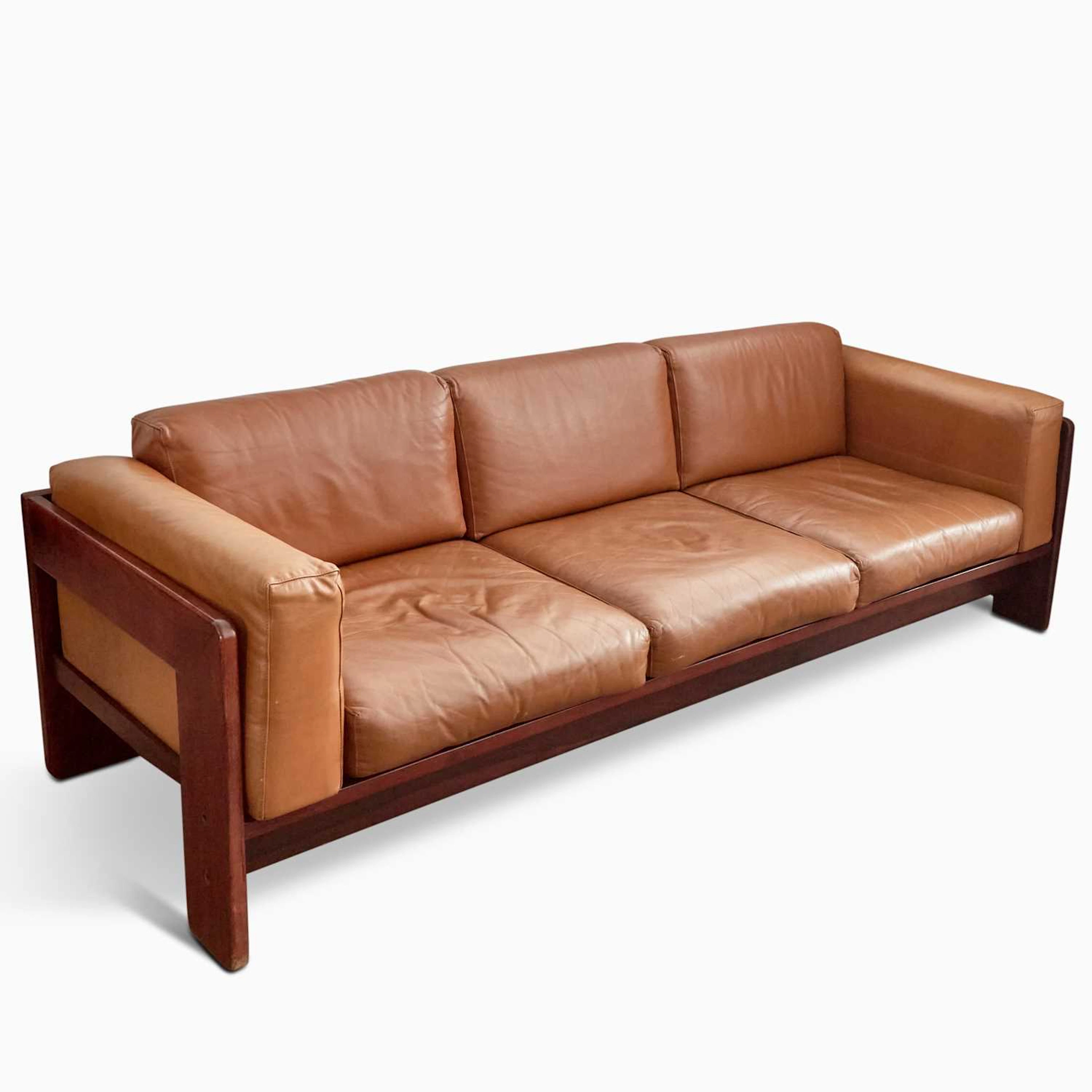 Tobia and Afra Scarpa Upholstered Rosewood “Bastiano” Sofa