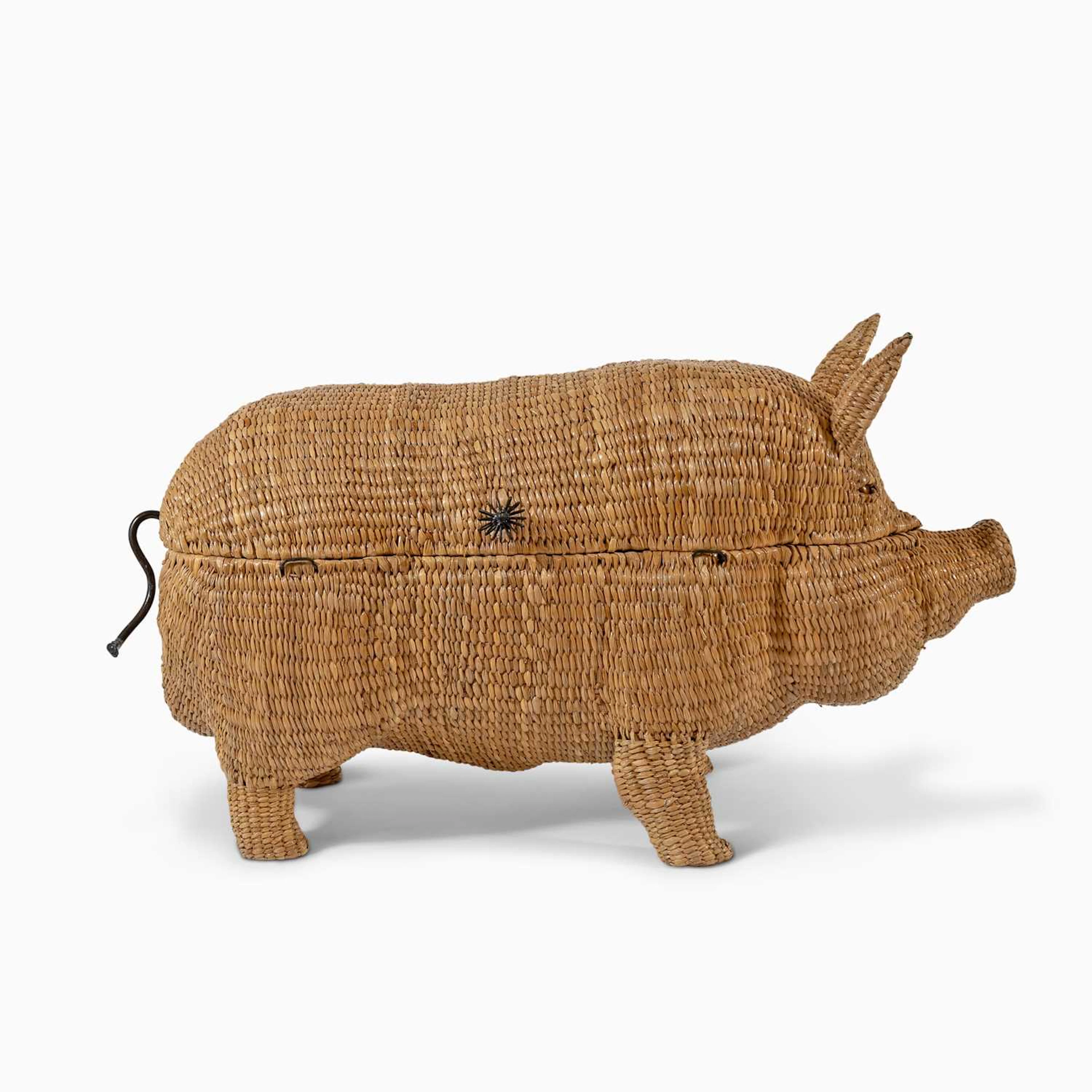 Large Wicker Pig-Form Trunk