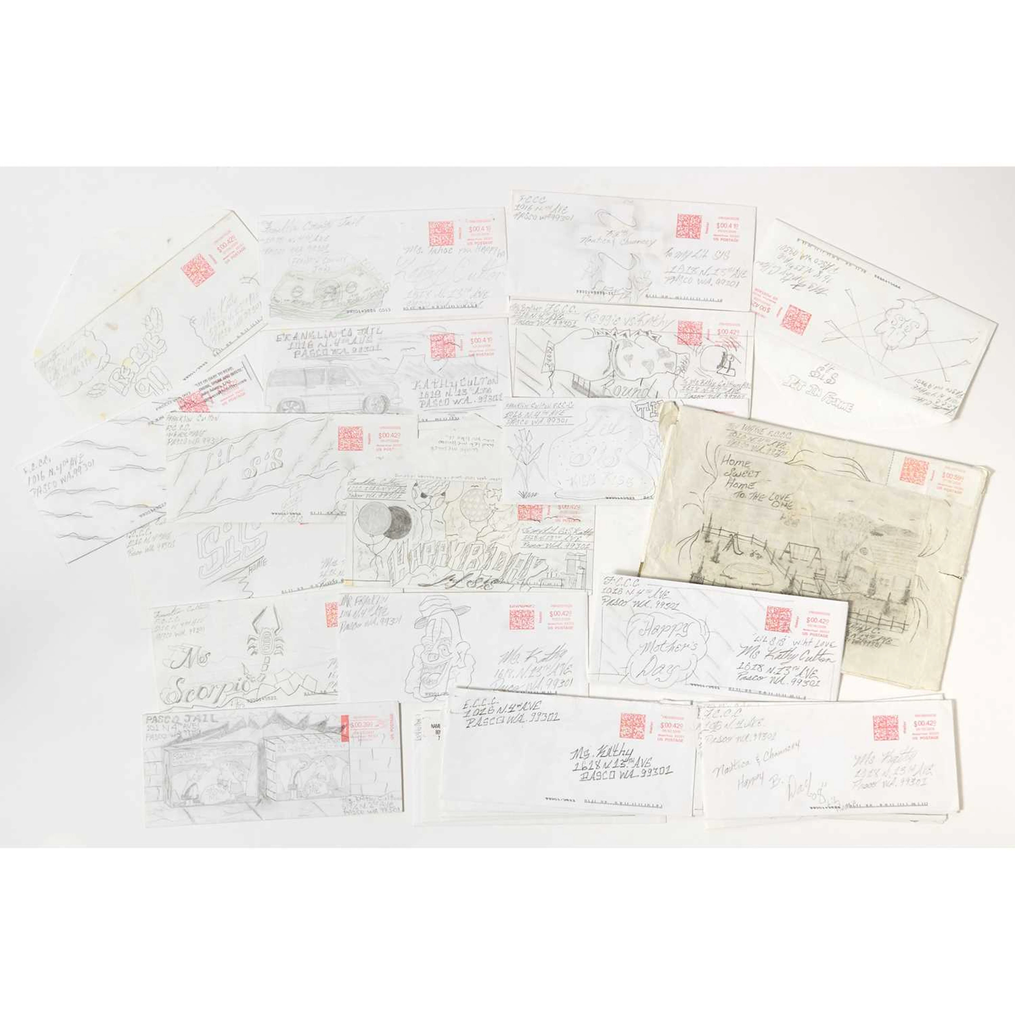 An unusual archive of illustrated, heartfelt letters from an inmate