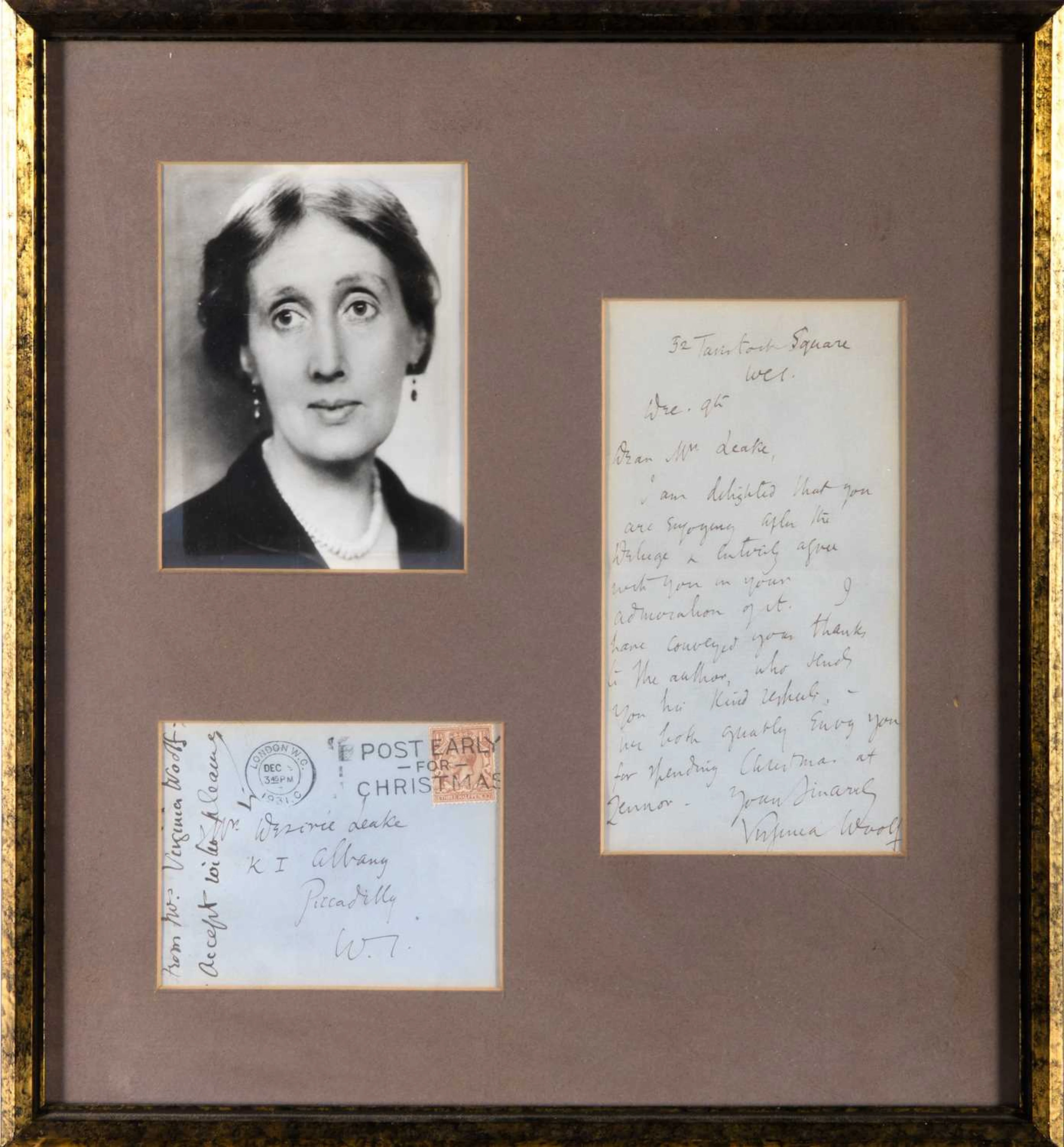 Autograph letter signed by Virginia Woolf