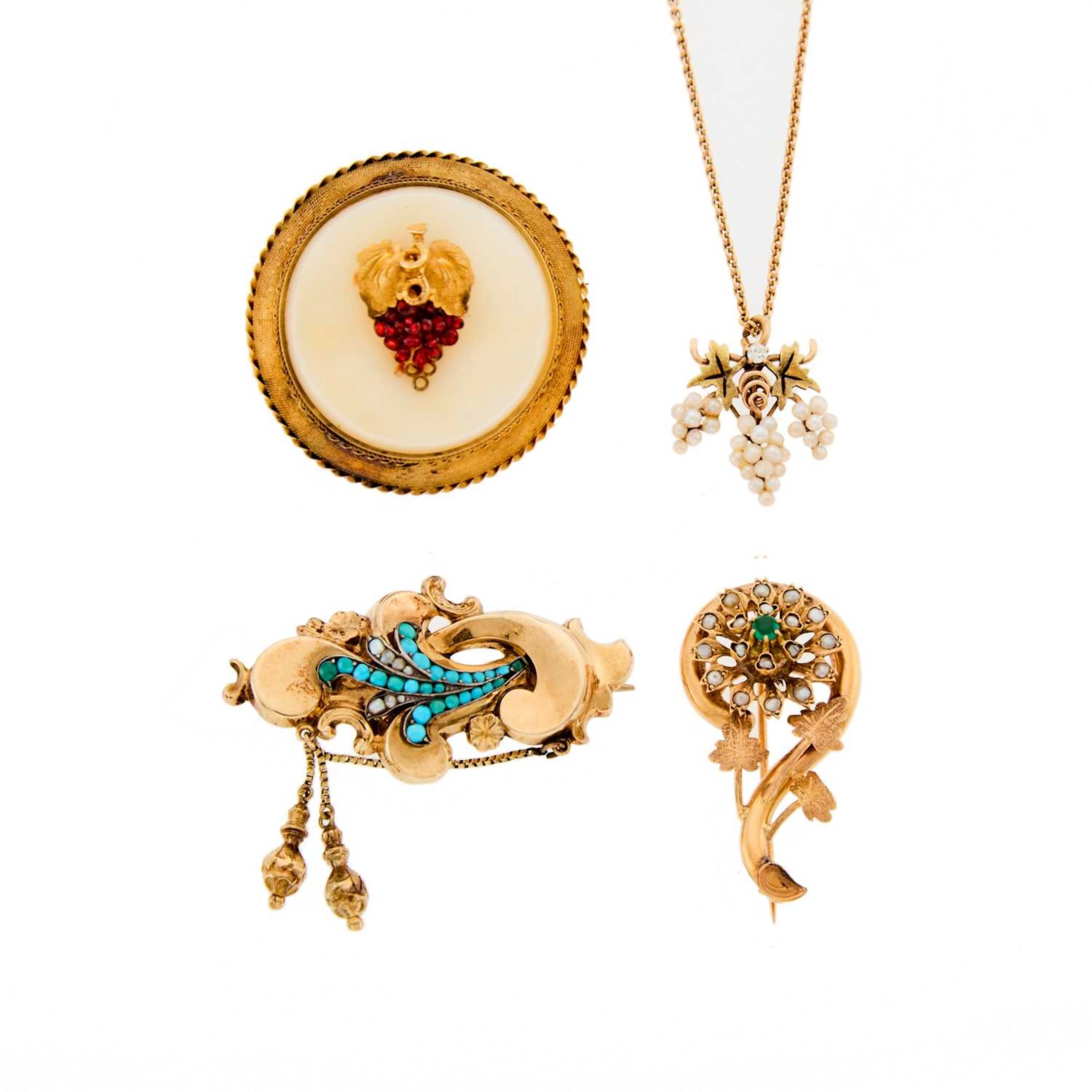 Group of Antique Gold and Gem-Set Jewelry