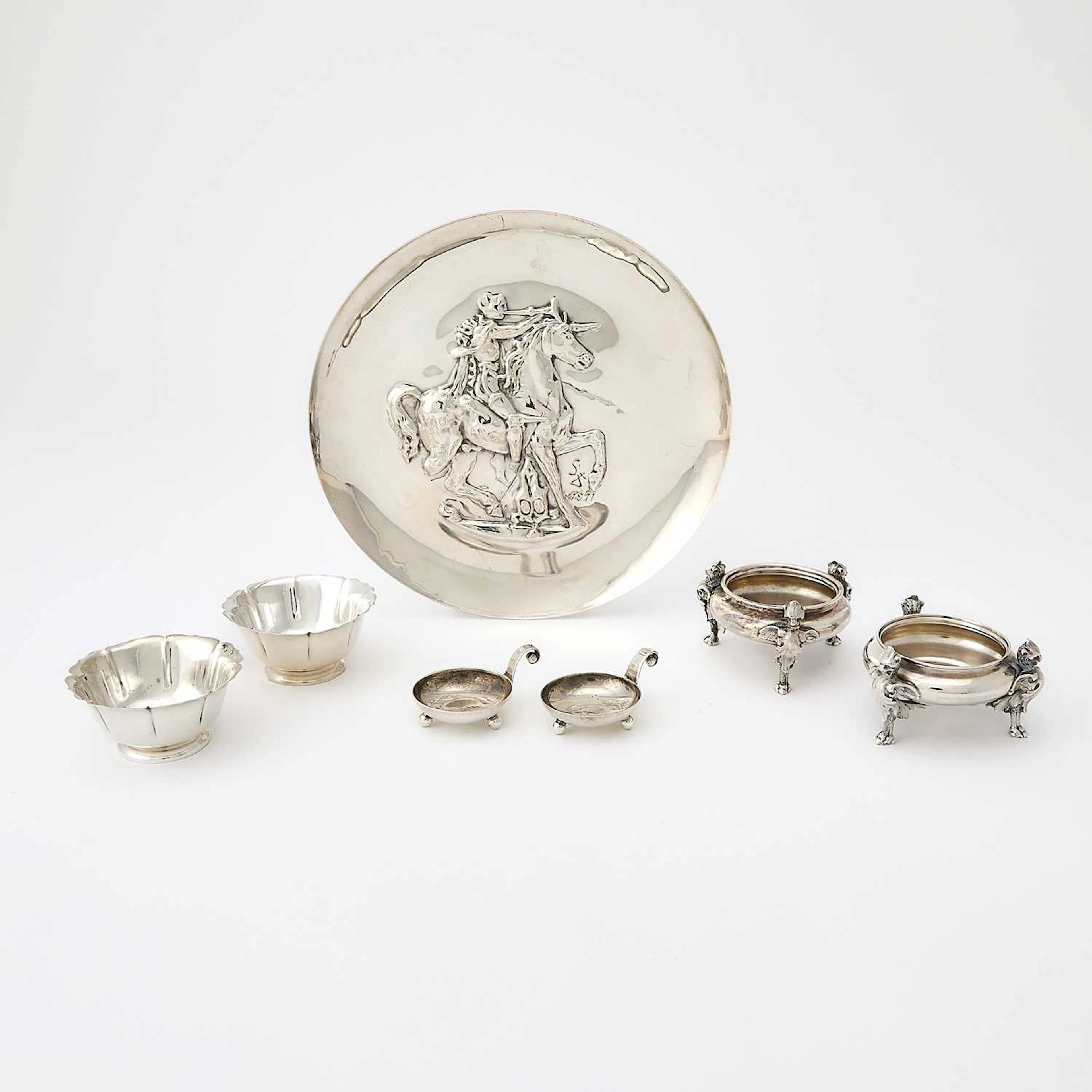 After Salvador Dali Sterling Silver Unicorn Dyonisiaque Plate