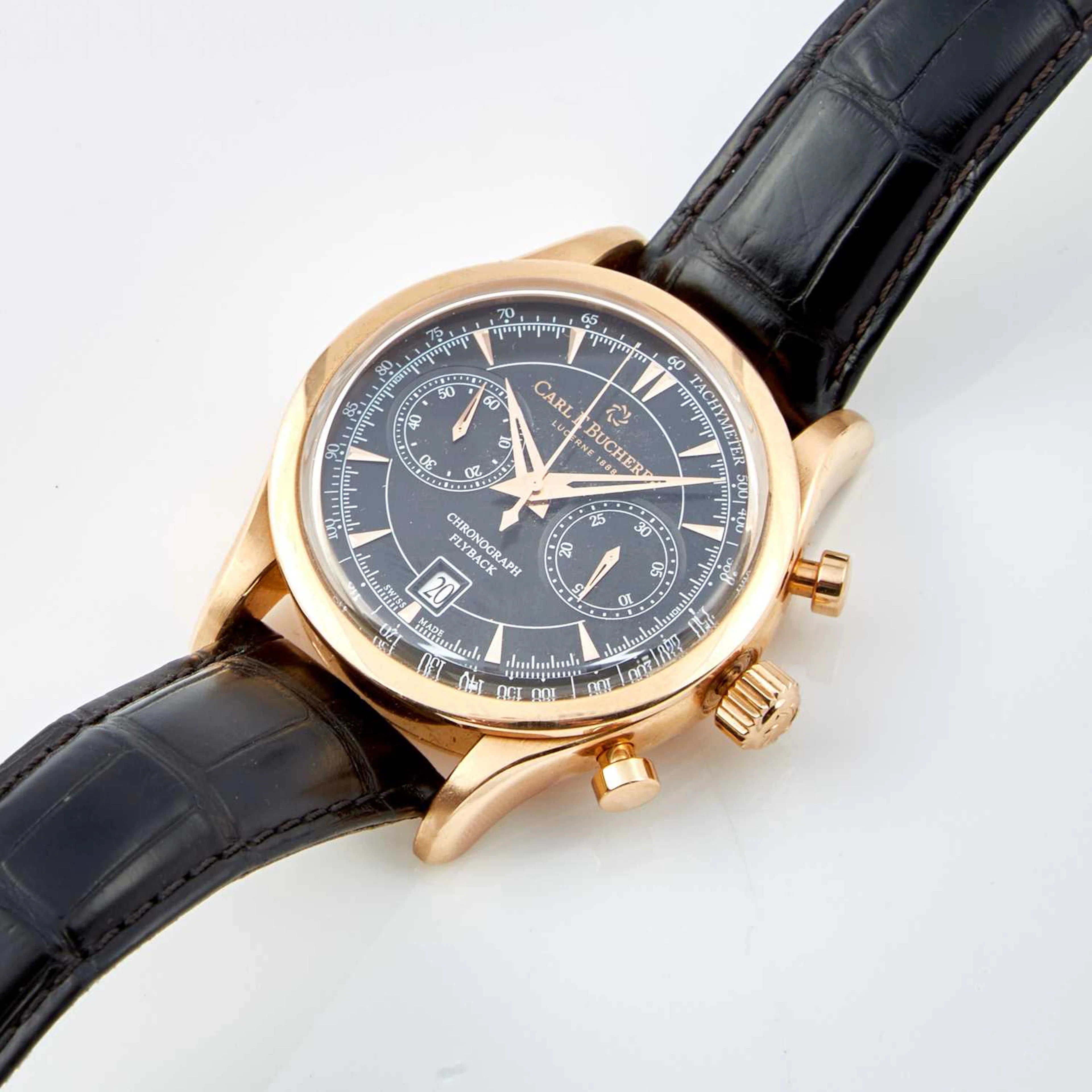 Mans Gold Wrist Watch, Carl F Bucherer, Manero, 25 Jewels, Automatic