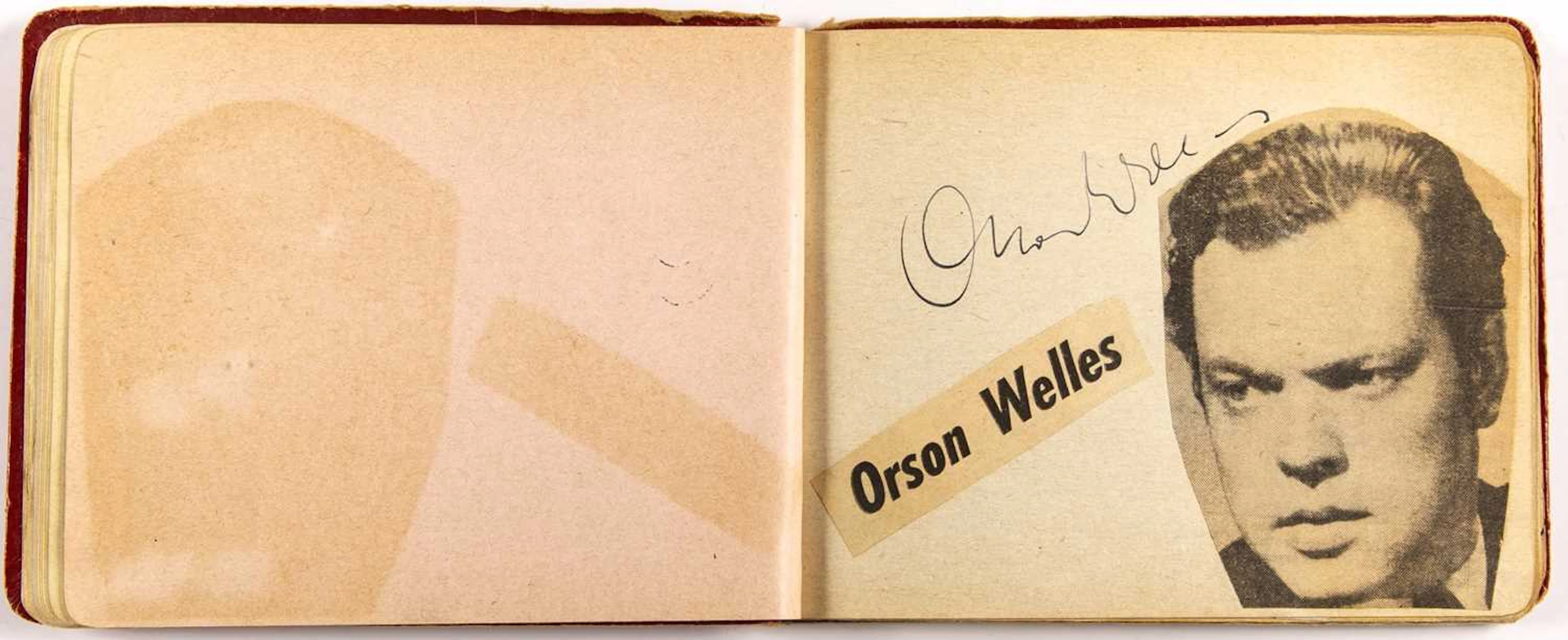 Autograph album with Orson Welles, Rita Hayworth, Lauren Bacall, Gloria