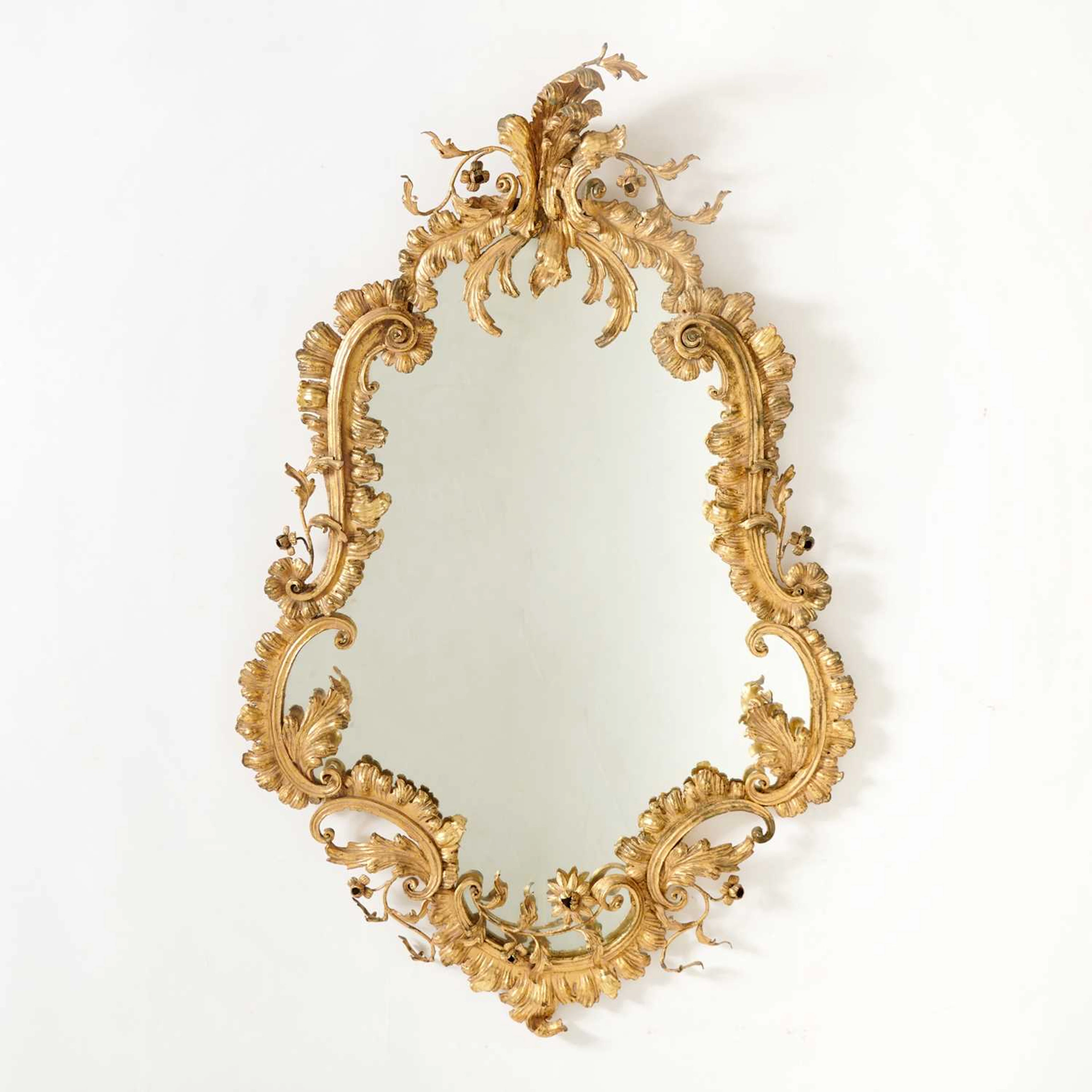 Italian Rococo Style Gilt-Metal Mirror