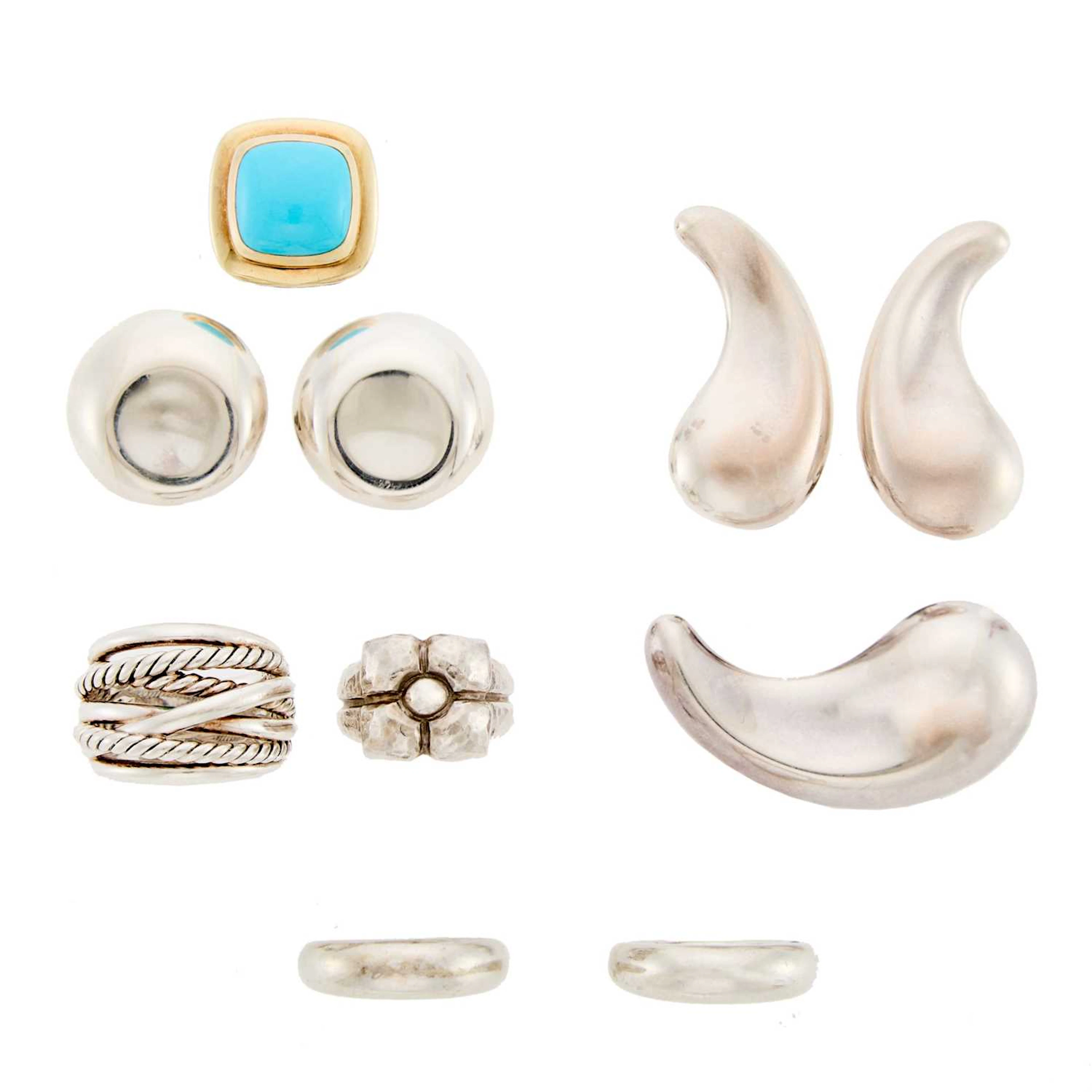 David Yurman, Tiffany & Co. and Georg Jensen Group of Silver Jewelry