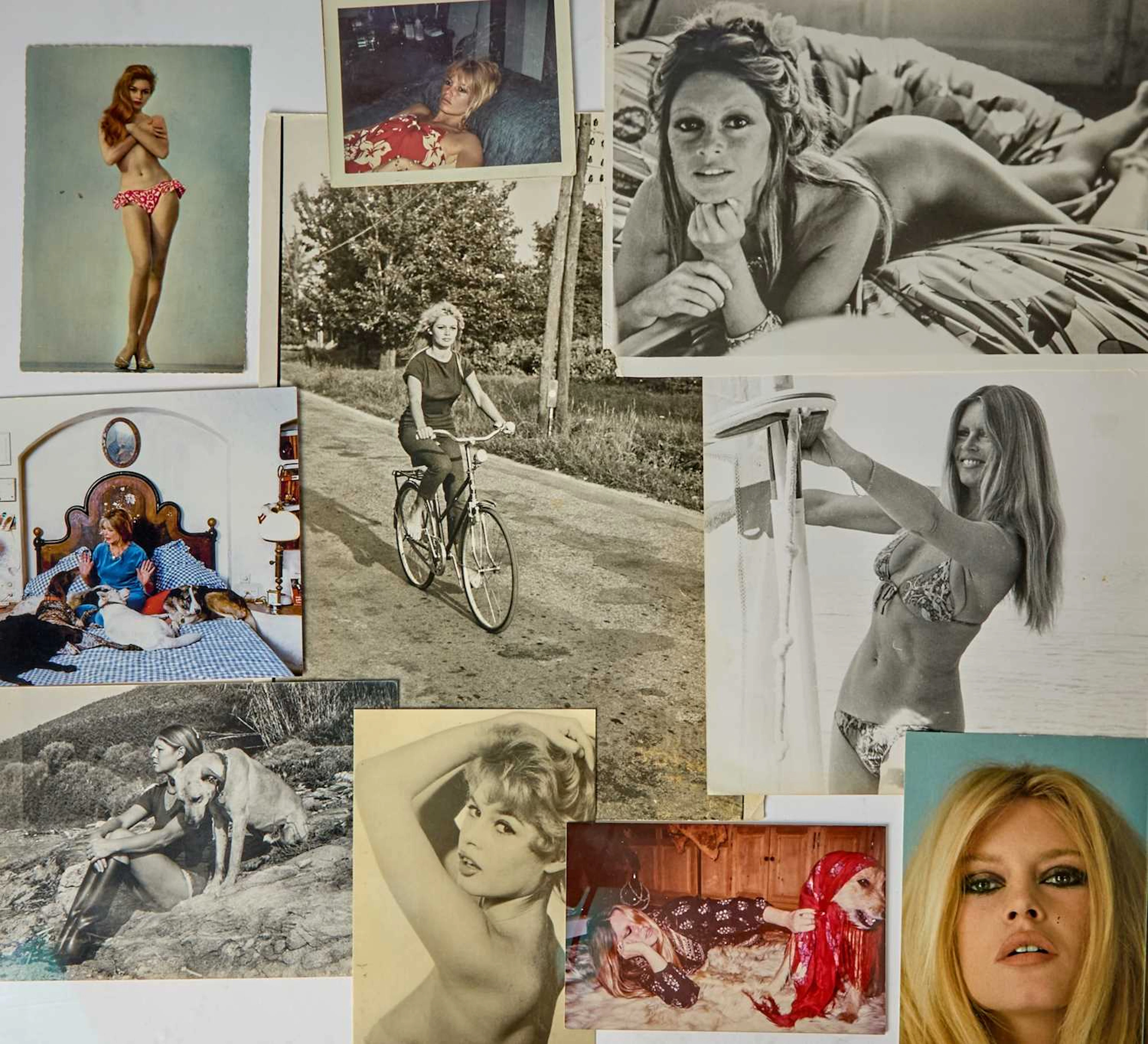 An archive of Brigitte Bardot photographs and notes signed for her