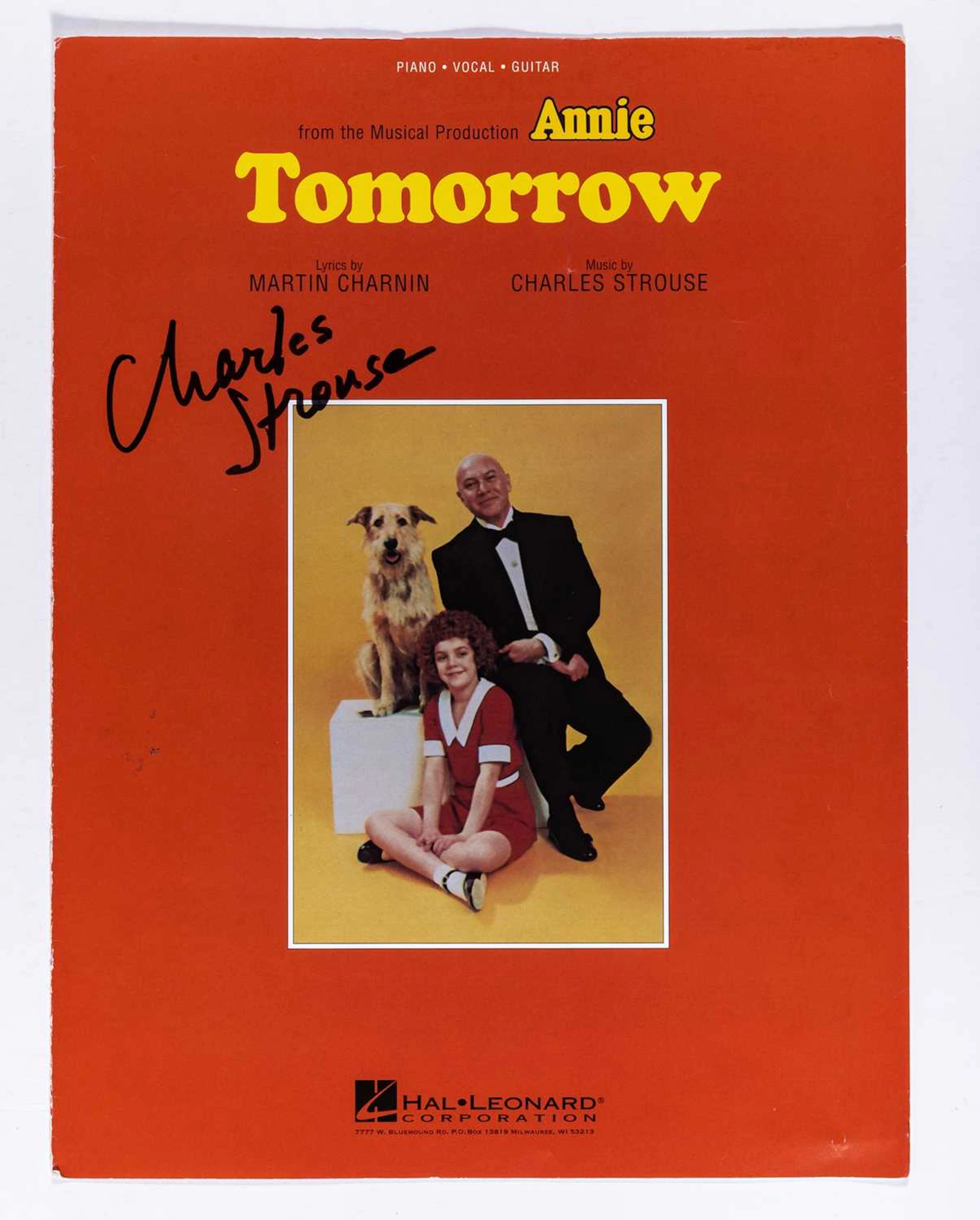 Signed sheet music from Tomorrow.