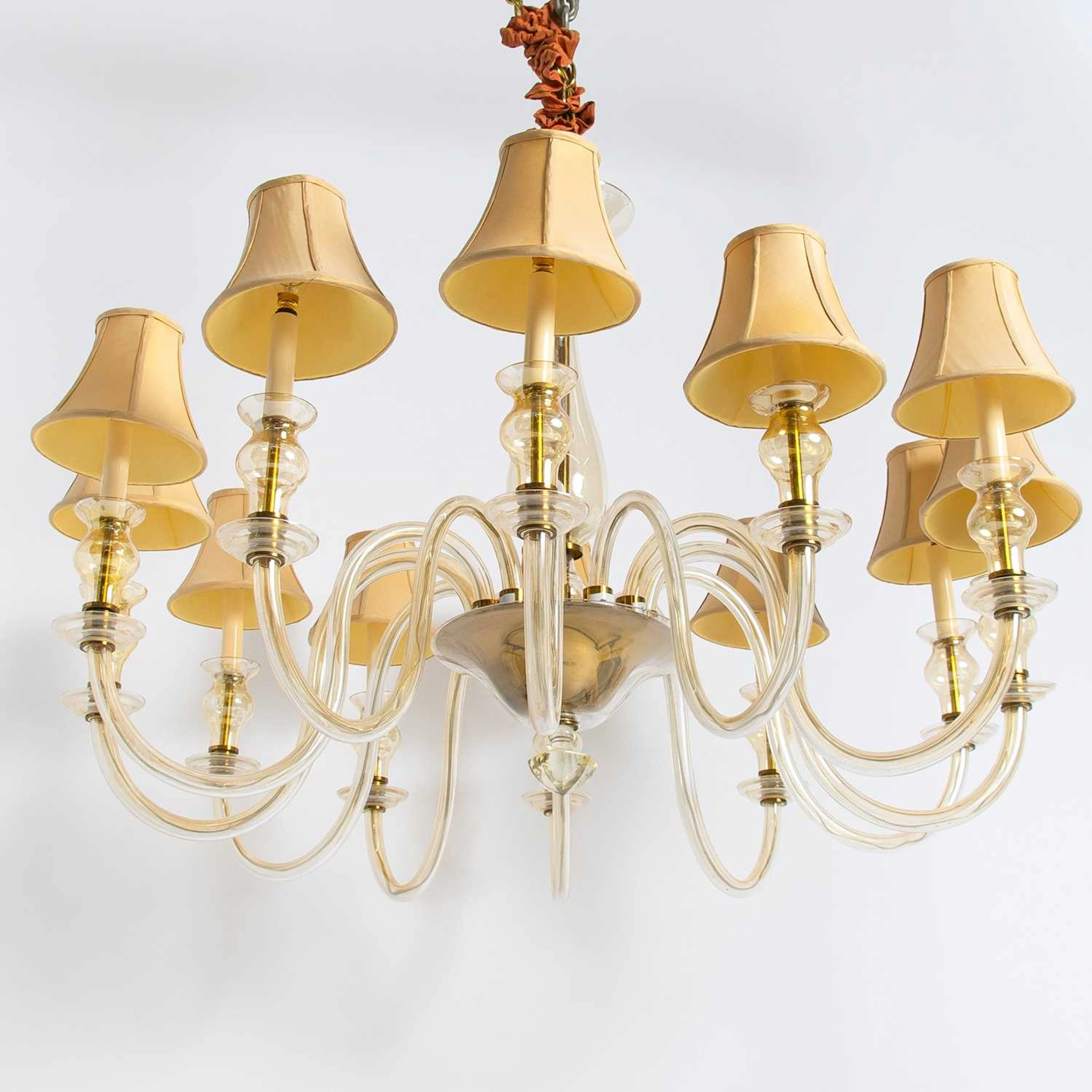 Murano Style Glass Twelve Light Chandelier