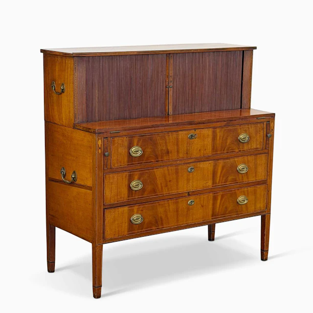 The Paul Revere Federal Inlaid Mahogany Tambour Desk