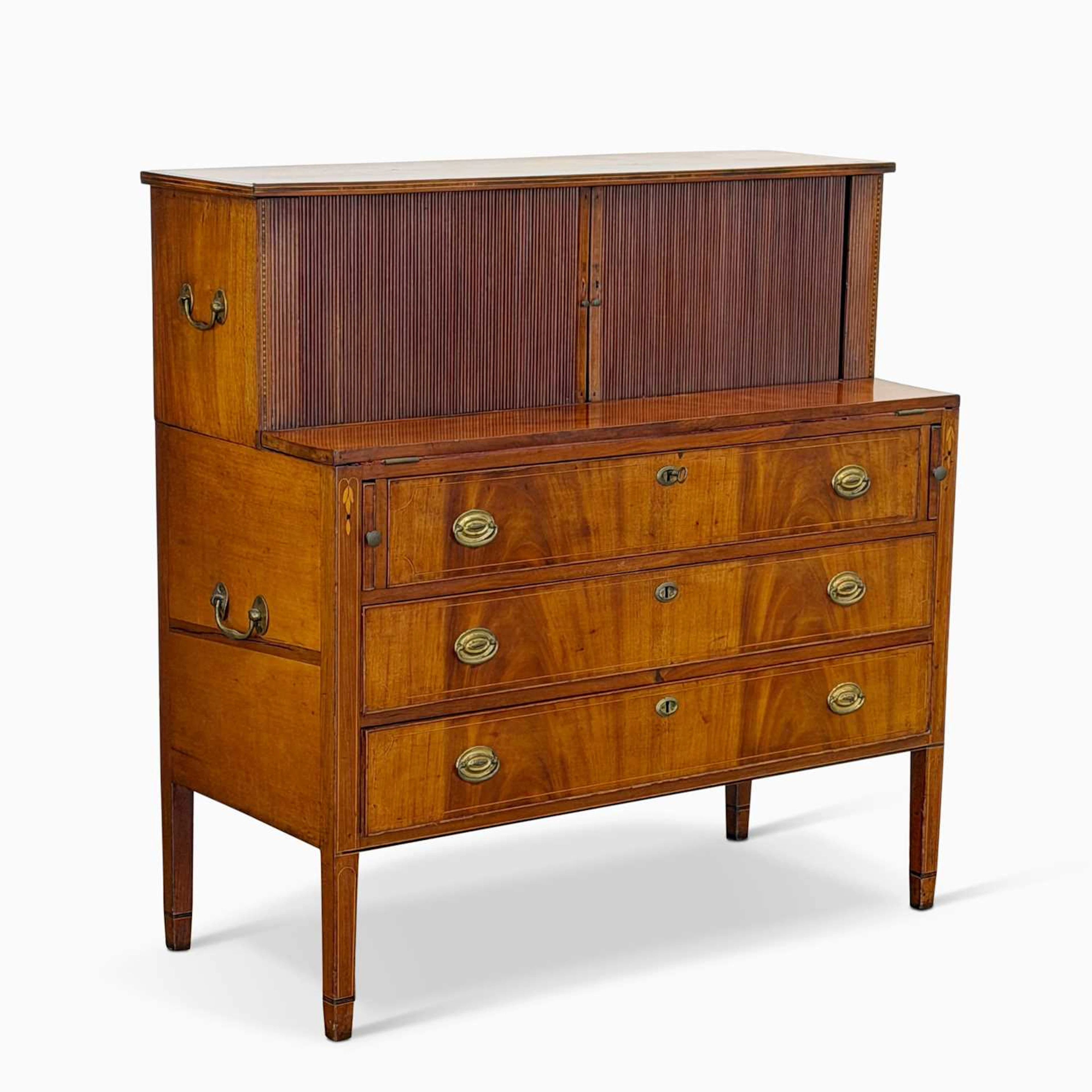 The Paul Revere Federal Inlaid Mahogany Tambour Desk