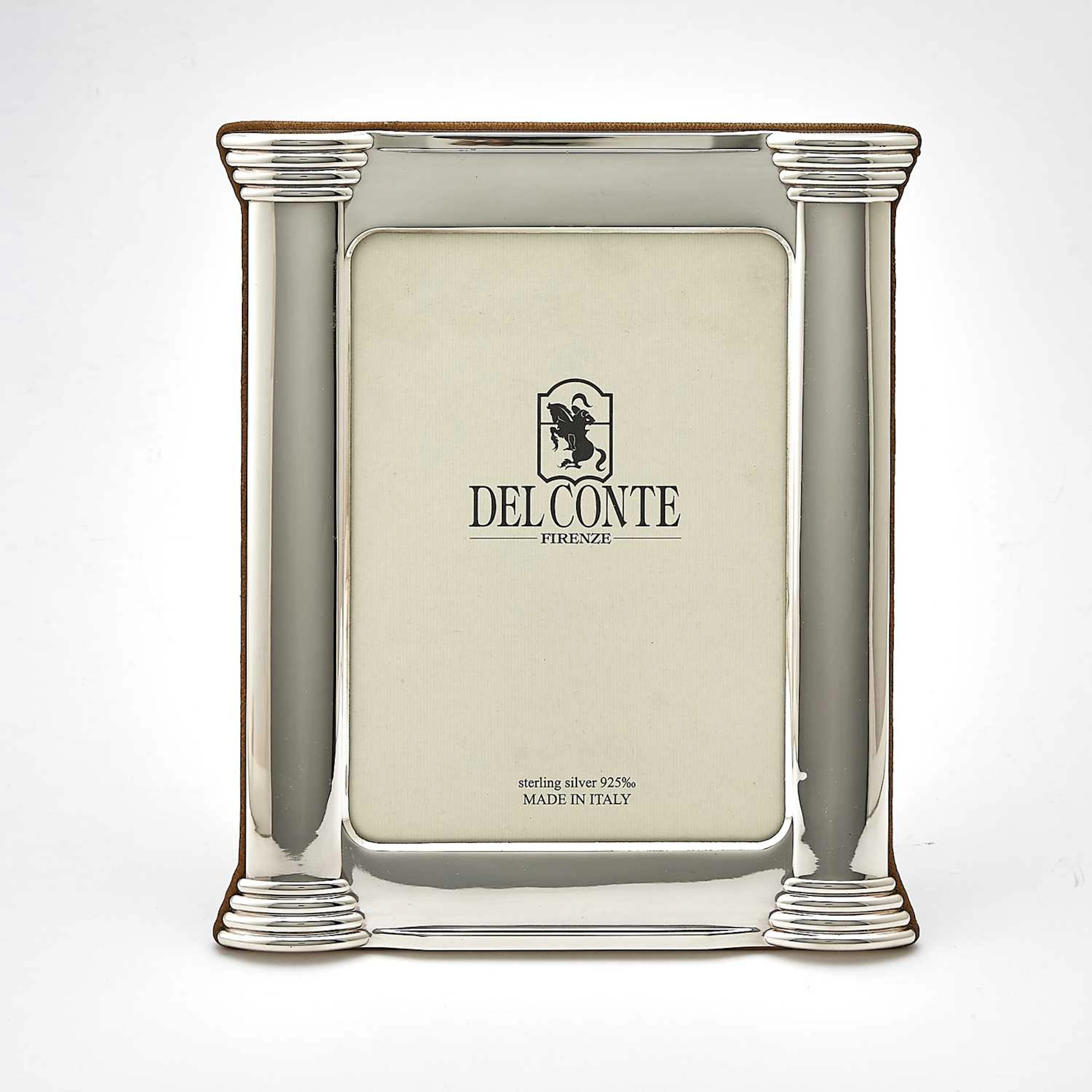 Italian Sterling Silver and Genuine Leather Photograph Frame