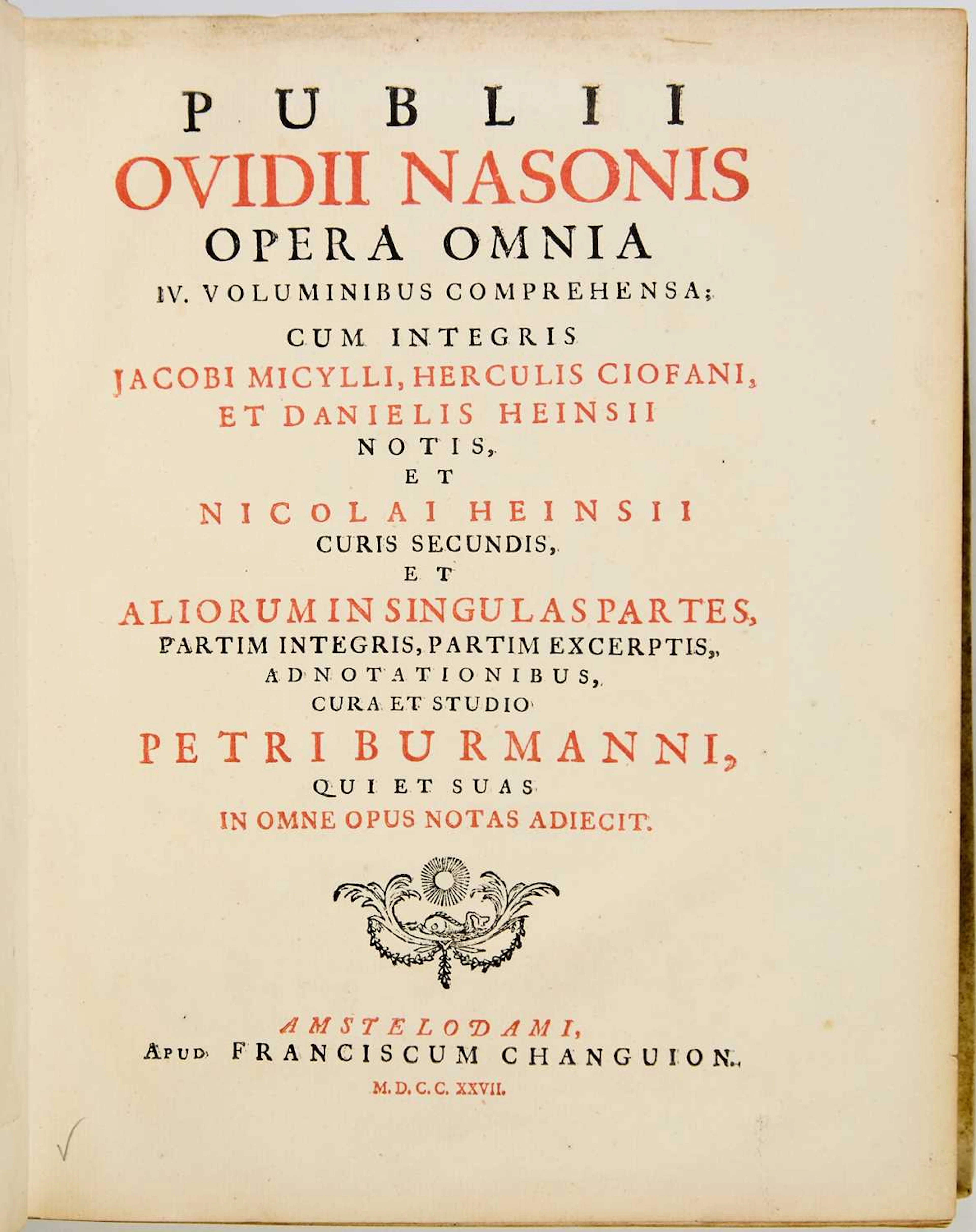 A handsome set of Ovid's works with ducal provenance