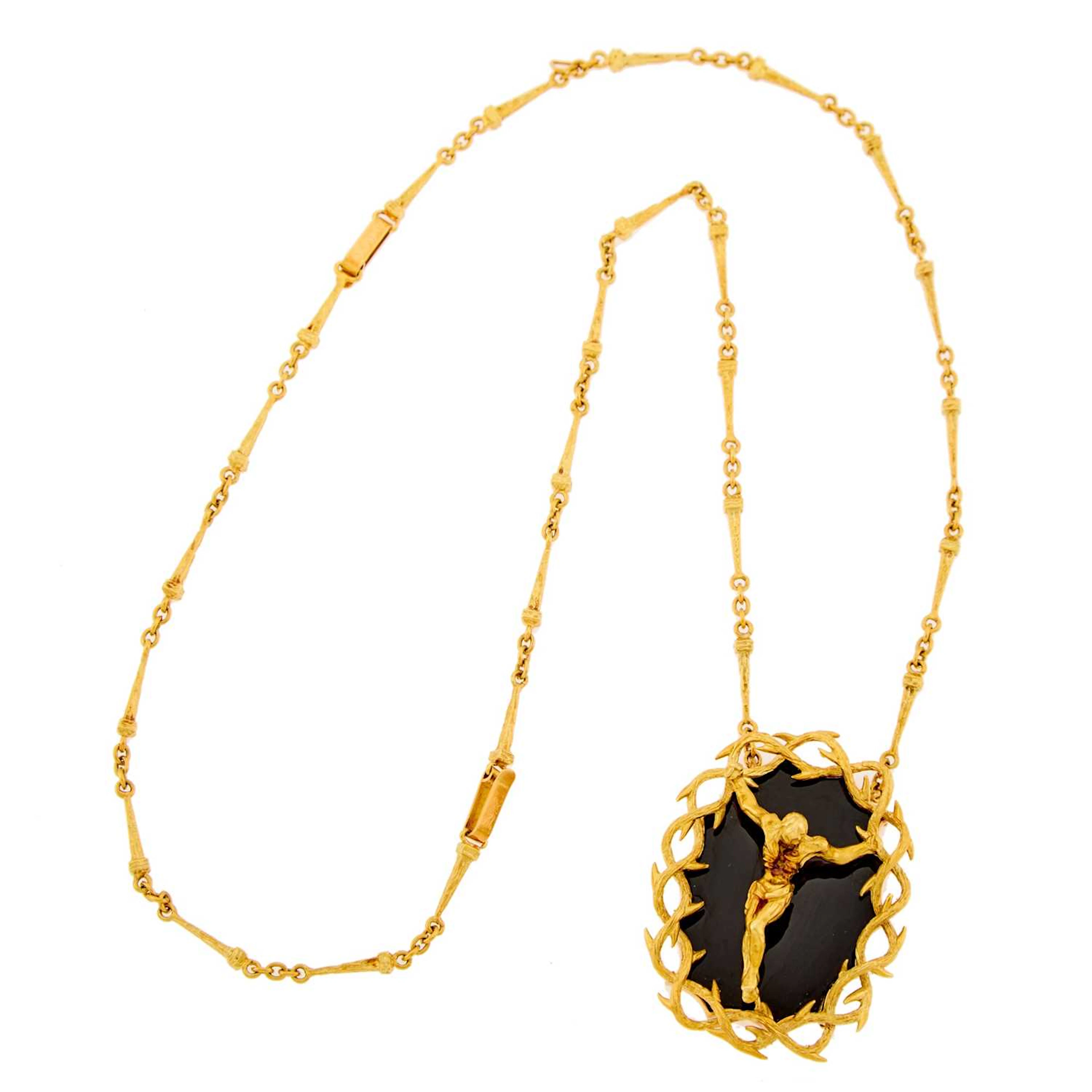 Salvador Dalí Gold and Black Onyx 'Christo de San Juan de la Cruz'