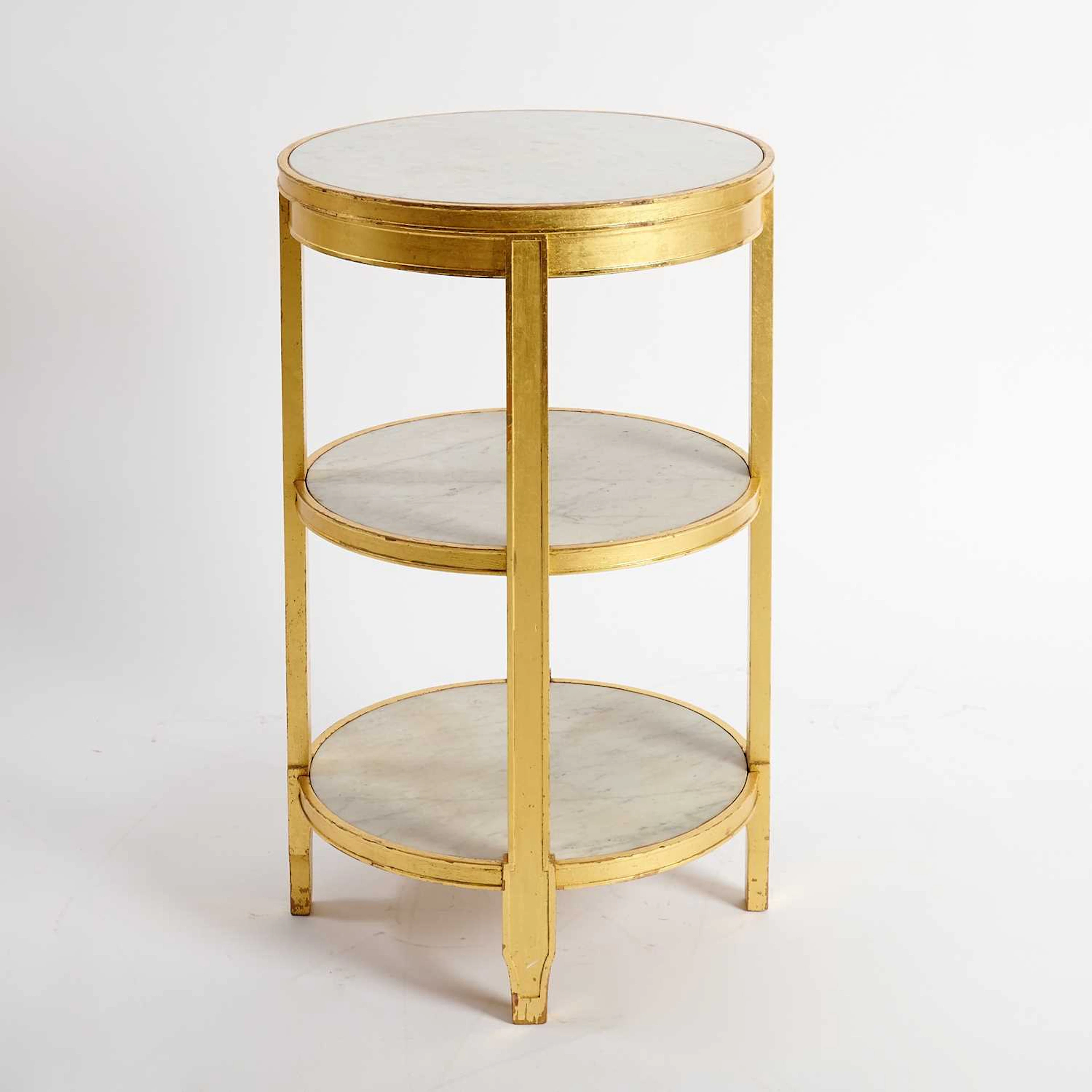 Jean-Michel Frank Style Giltwood and Marble Side Table