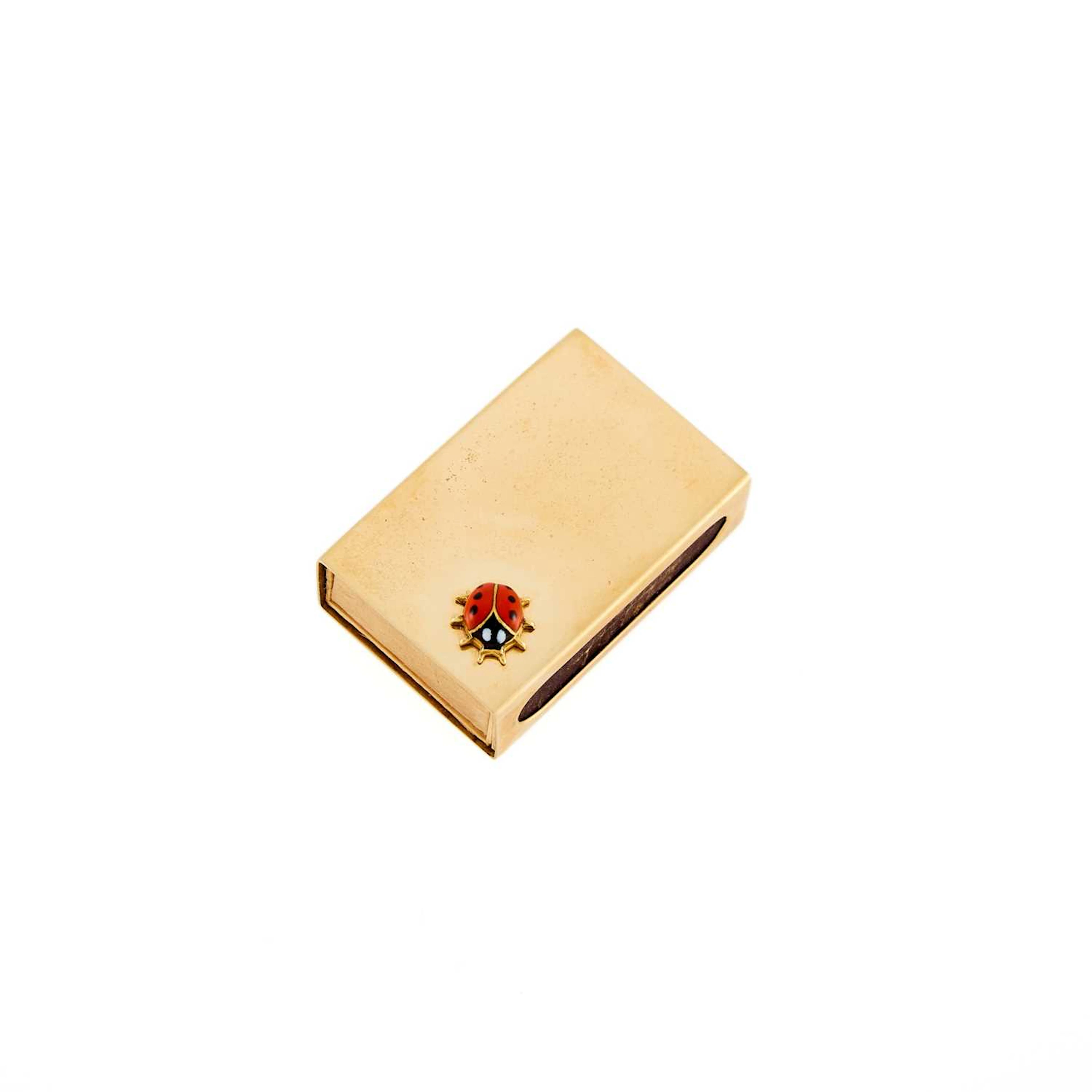 Cartier Gold and Enamel Ladybug Matchbox