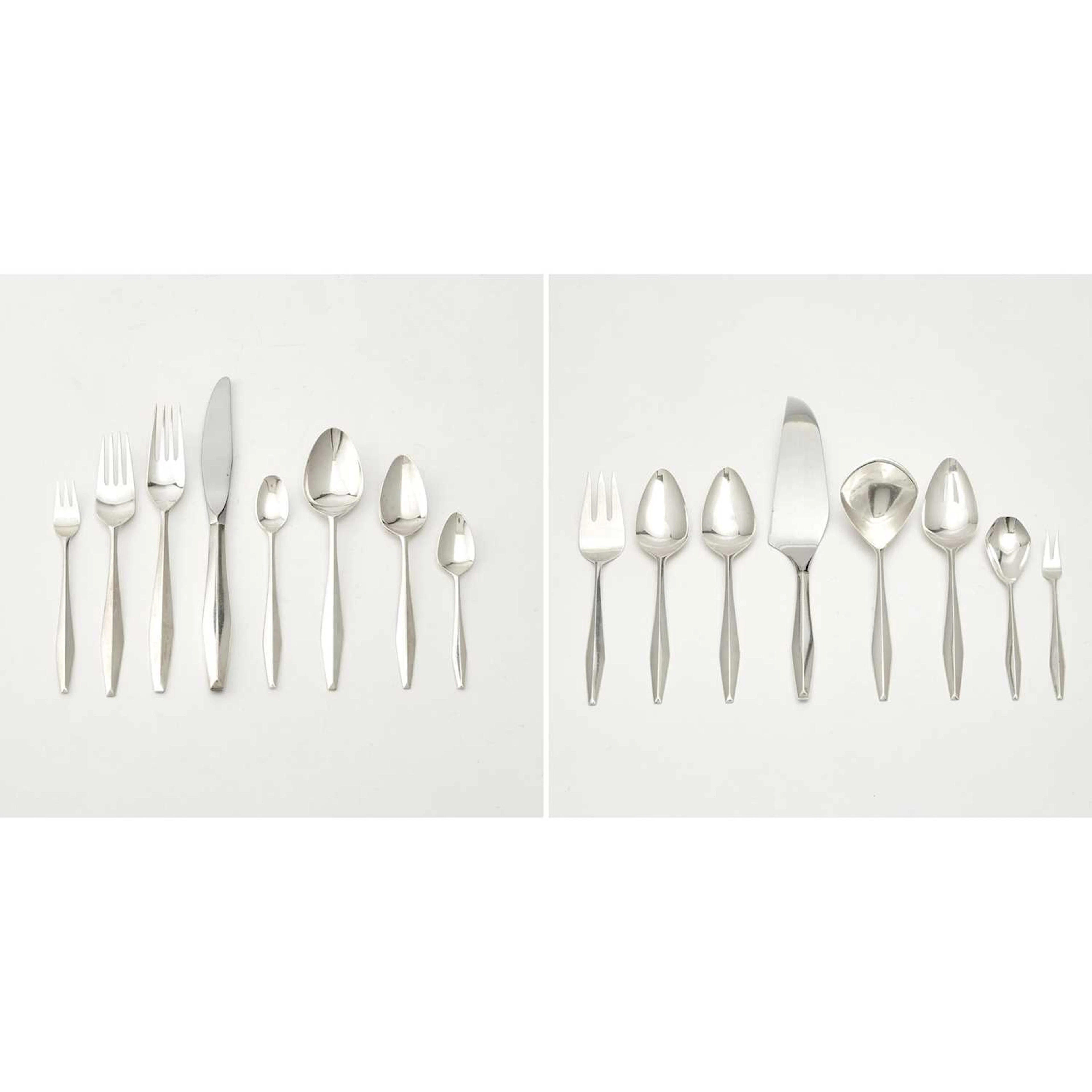 Extensive Reed & Barton Sterling Silver "Diamond" Pattern Flatware Service