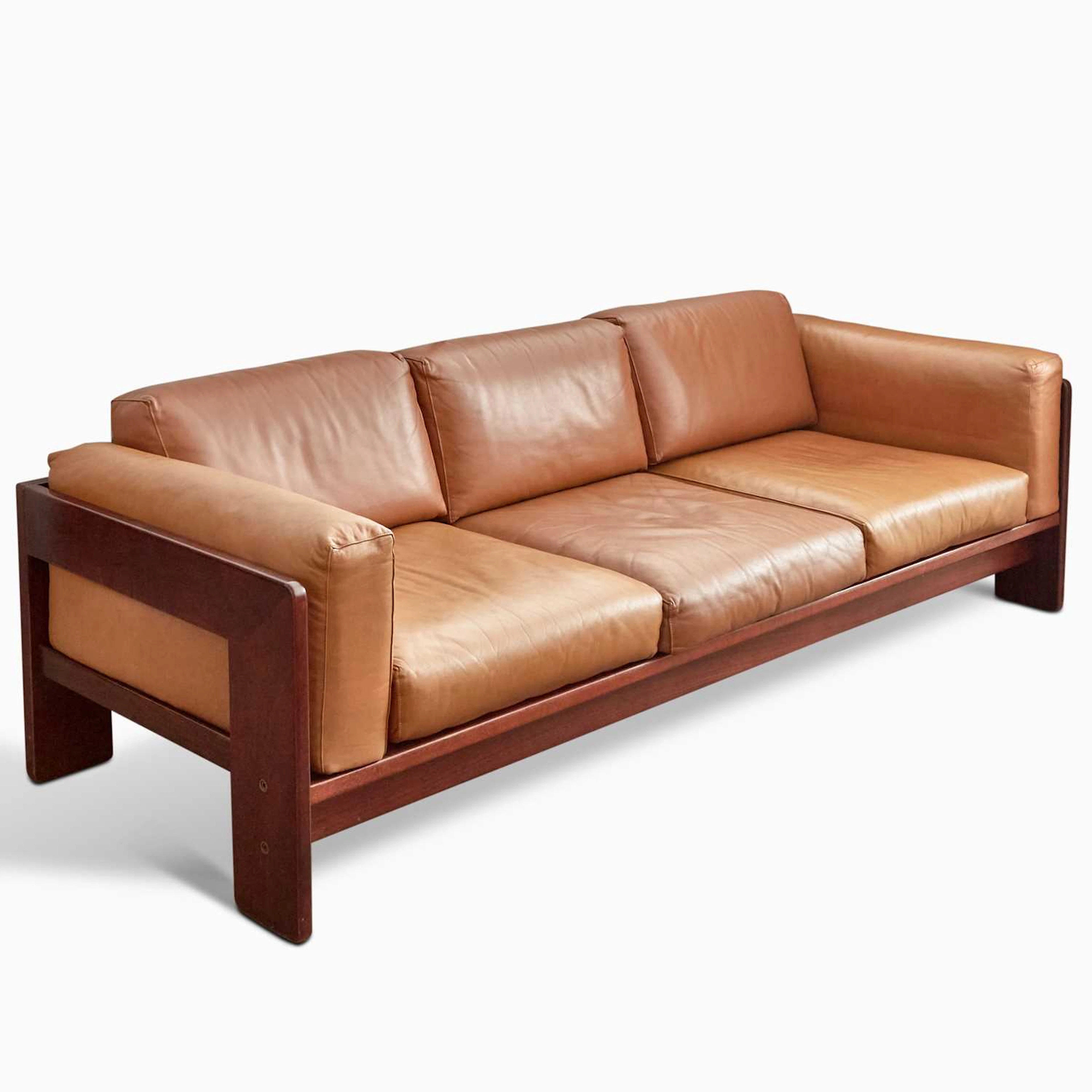Tobia and Afra Scarpa Upholstered Rosewood “Bastiano” Sofa