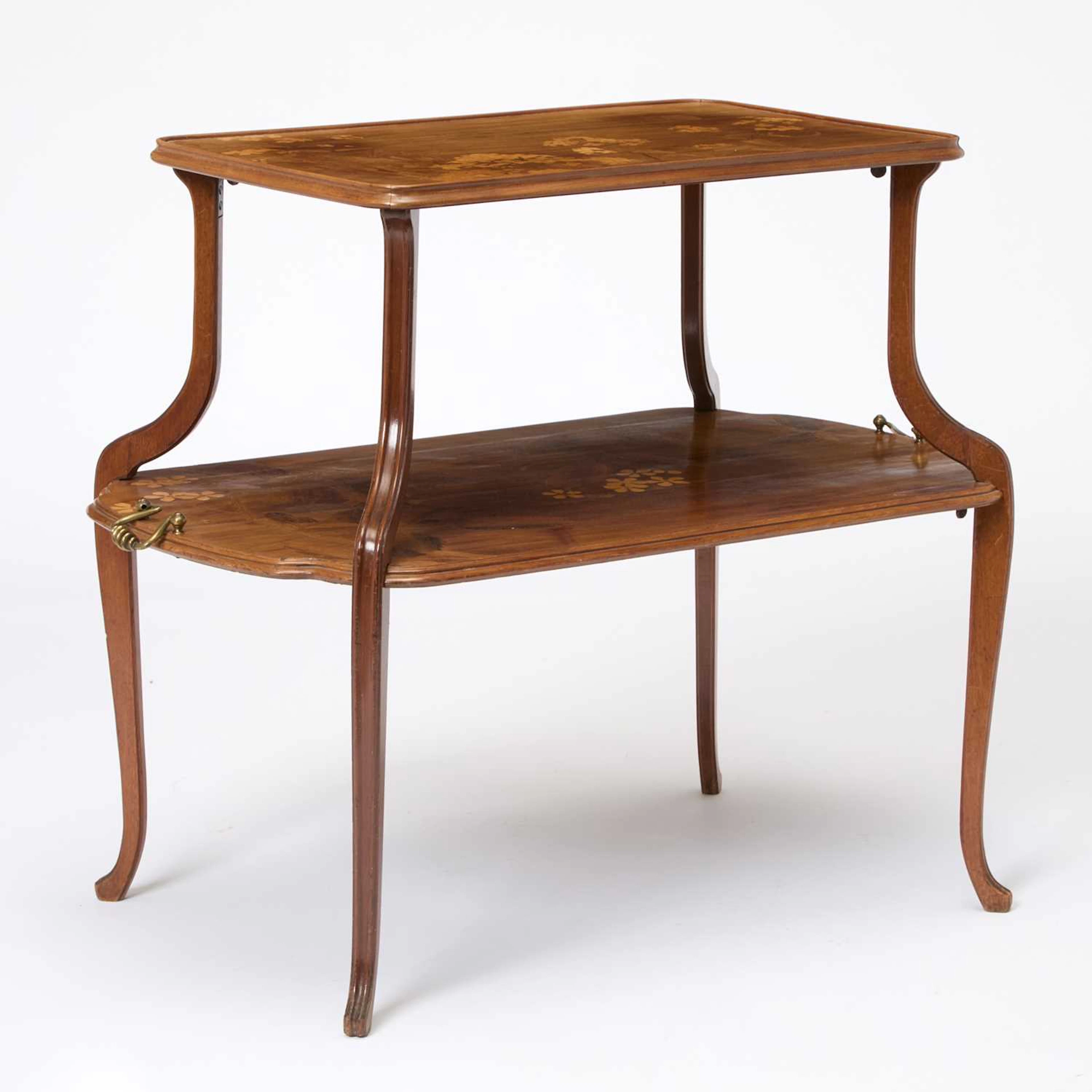 Attributed to Louis Majorelle Art Nouveau Marquetry Inlaid Fruitwood