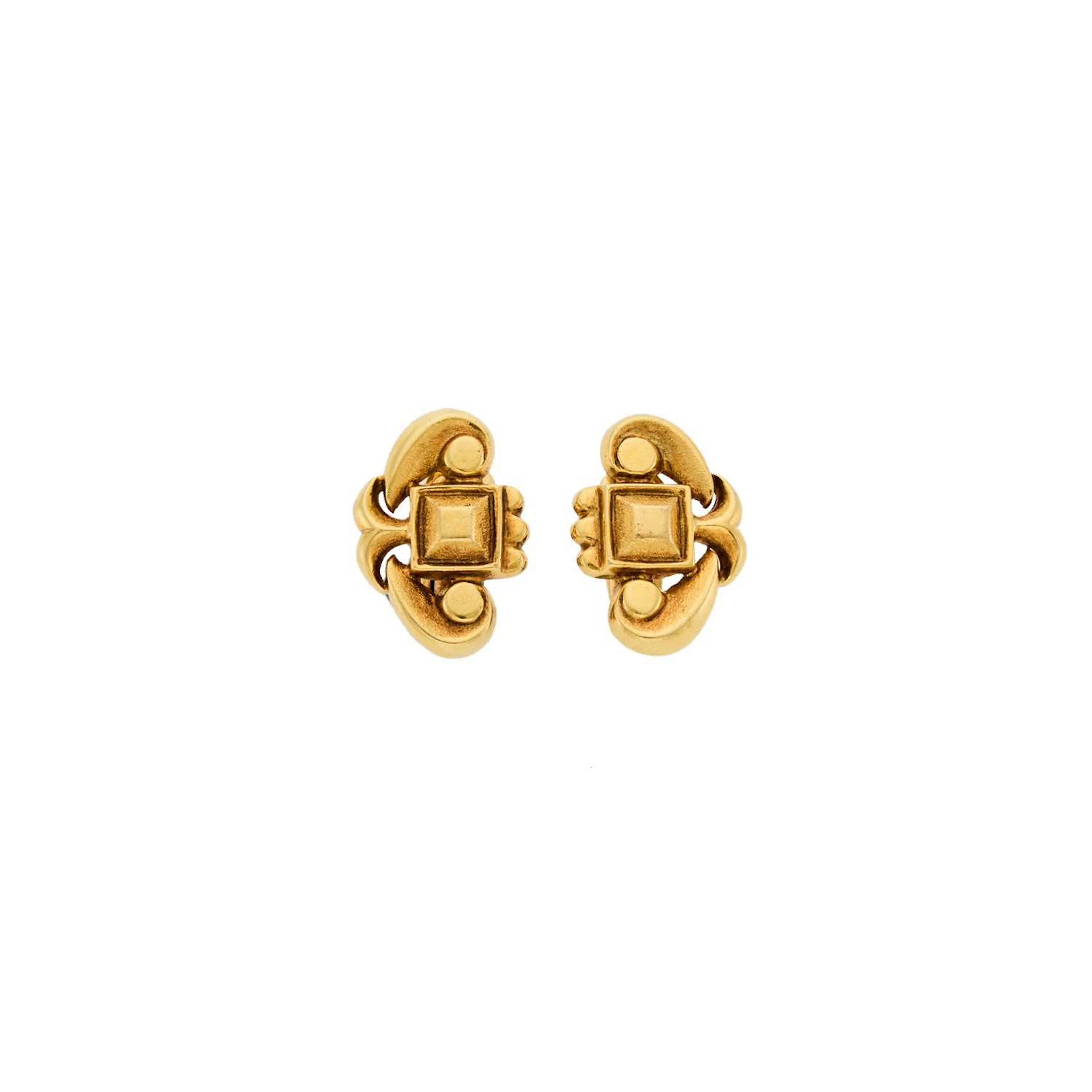 Ilias Lalaounis Pair of Gold Earclips