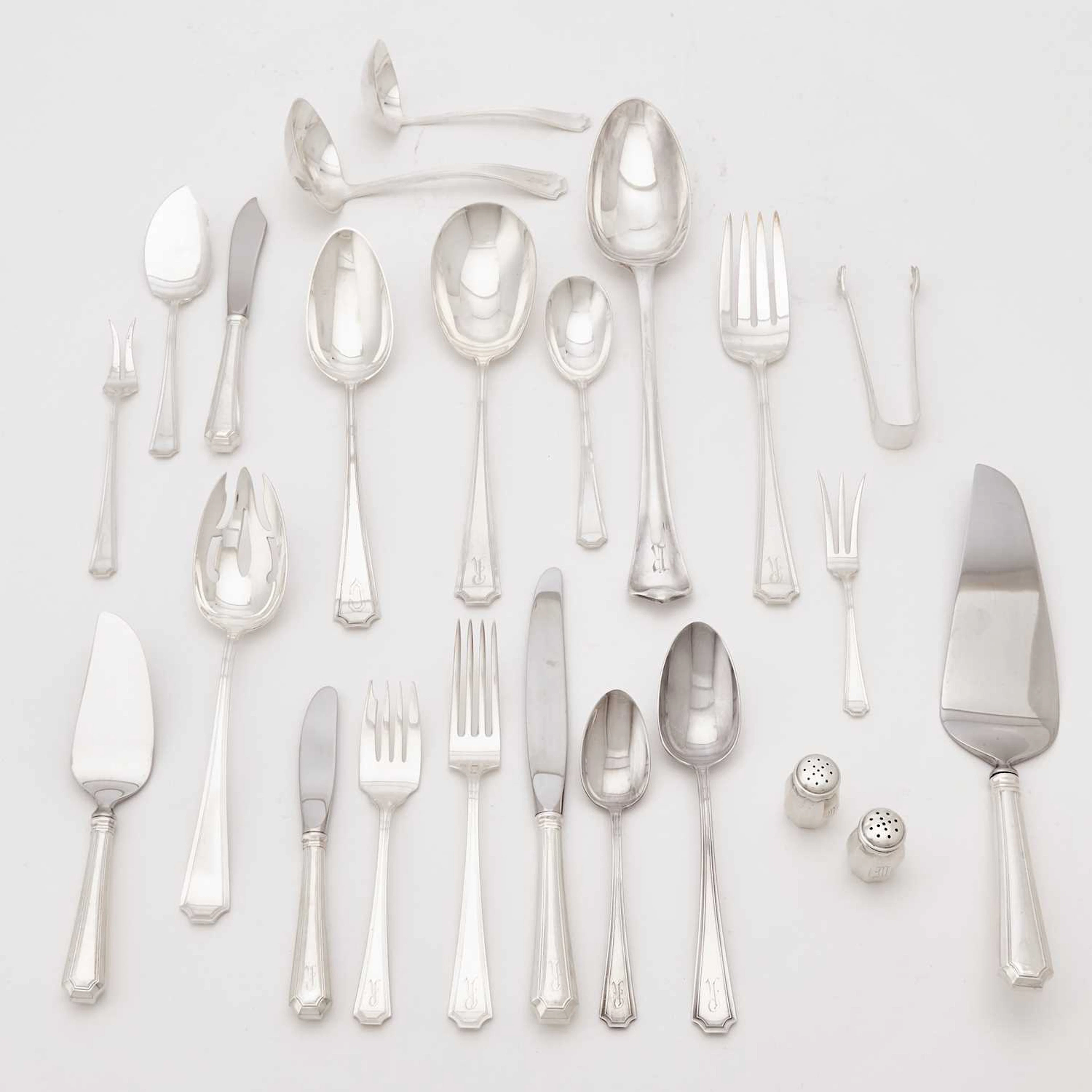 Assembled Gorham Sterling Silver "Fairfax" Pattern Flatware Service