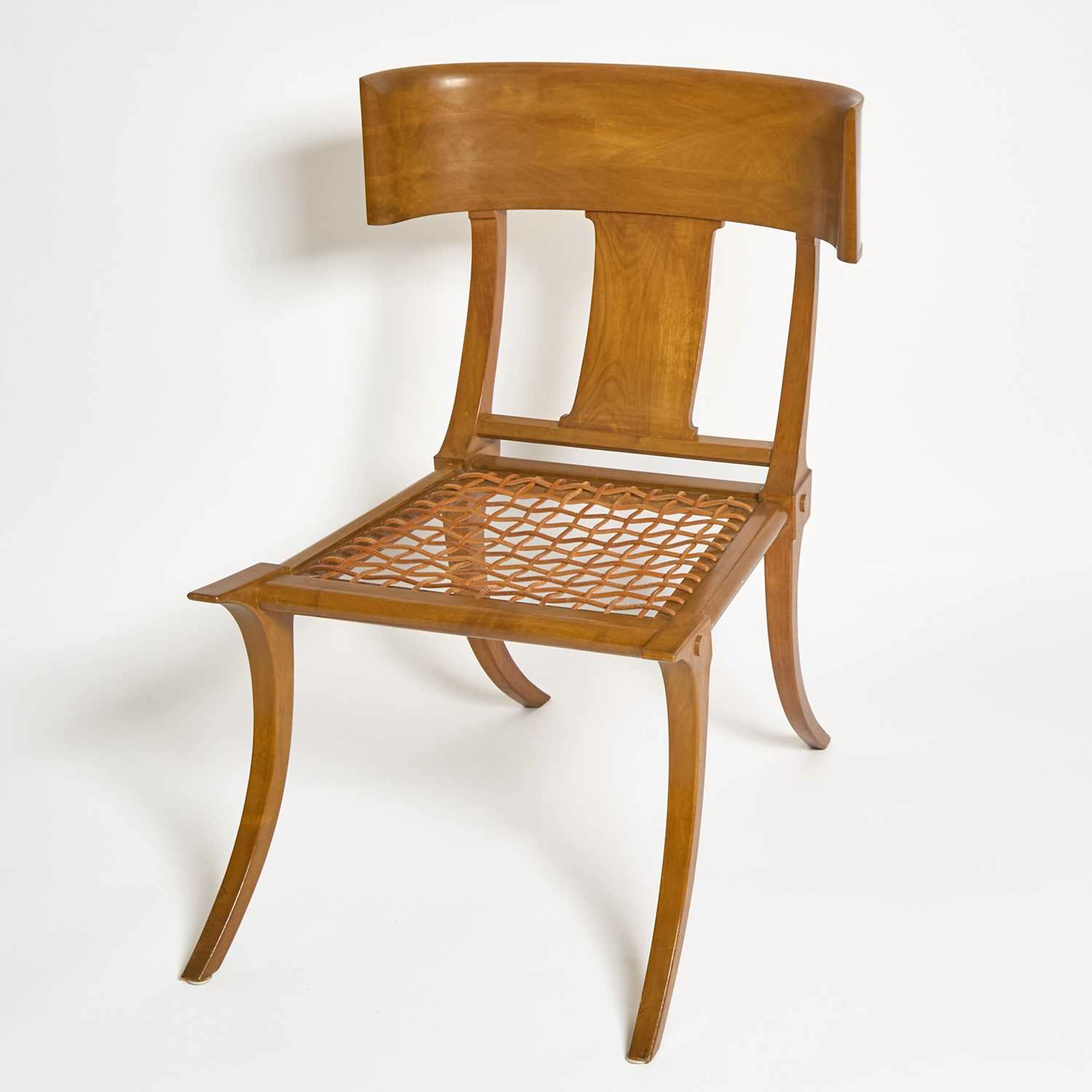 After T.H. Robsjohn-Gibbings for Sardis Walnut “Klismos” Side Chair
