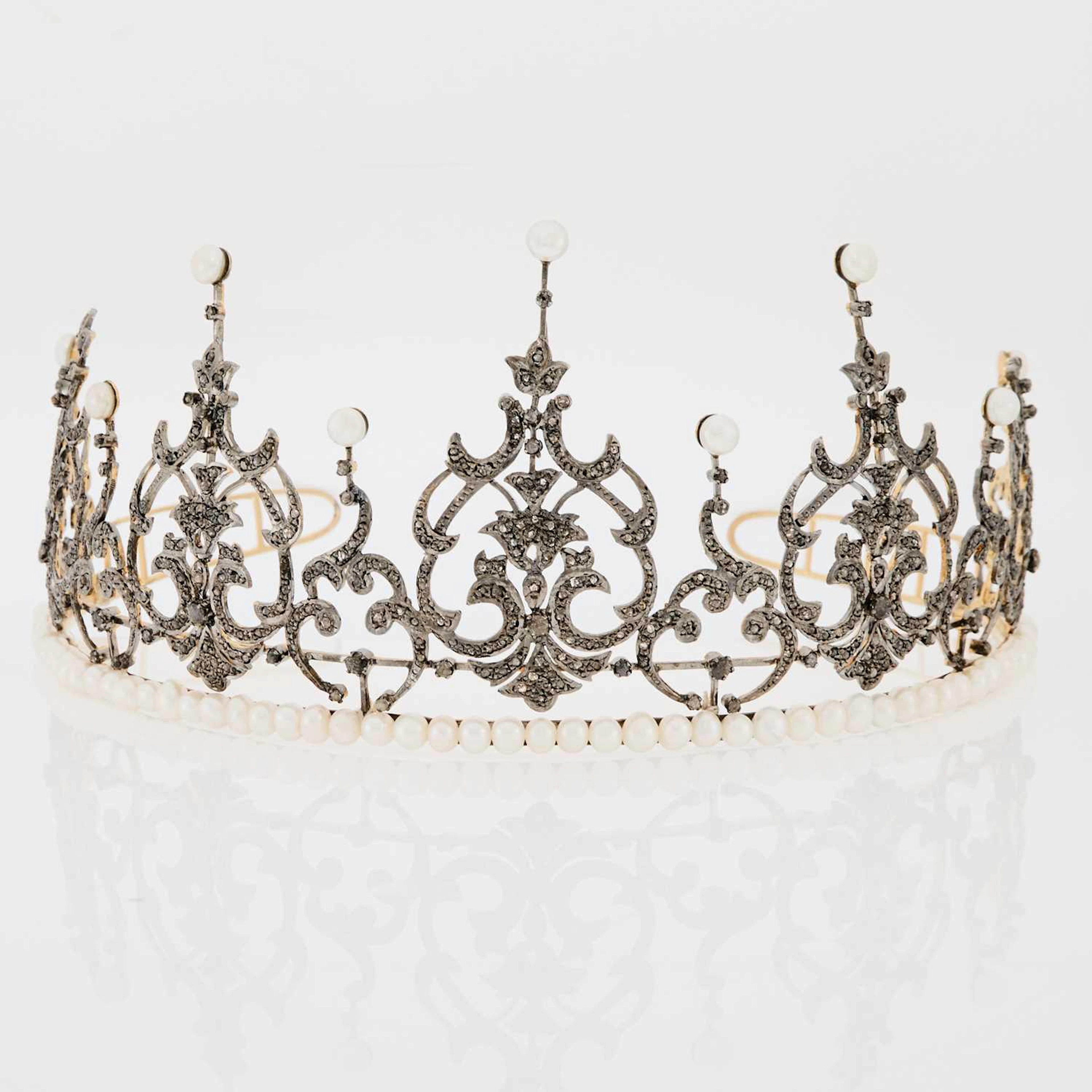 Silver Gilt, Freshwater Pearl and Diamond Tiara