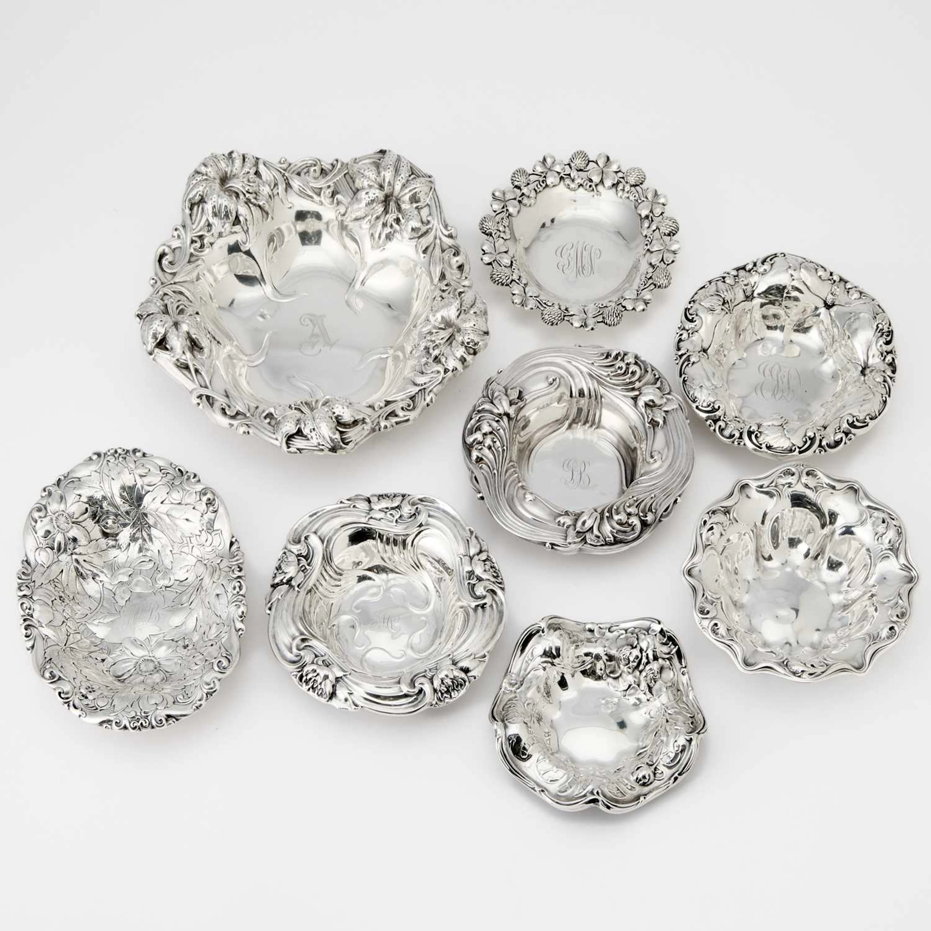 Group of Eight American Sterling Silver Bowls
