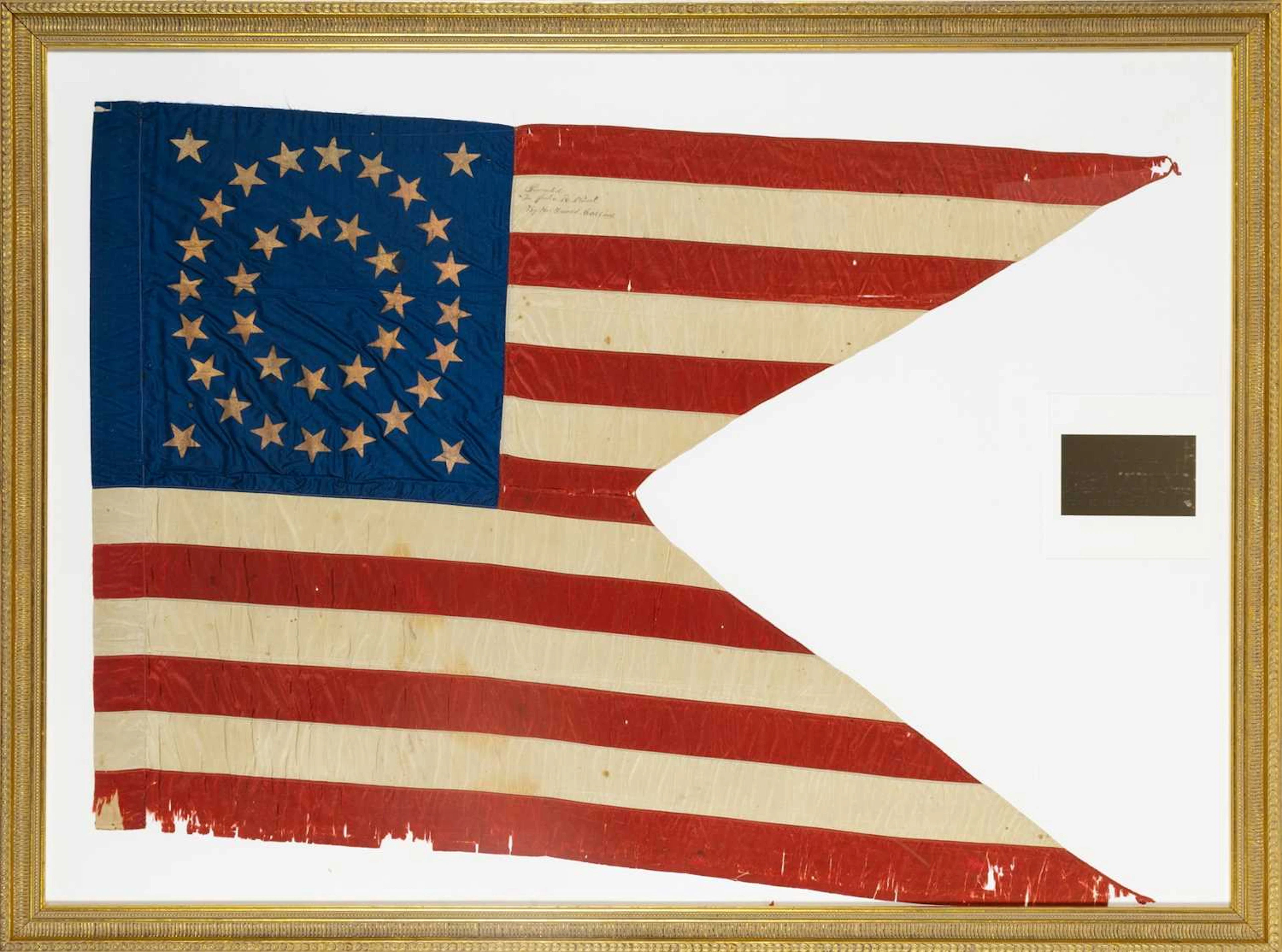 A rare 35-Star American Civil War Cavalry Guidon with an intriguing inscription