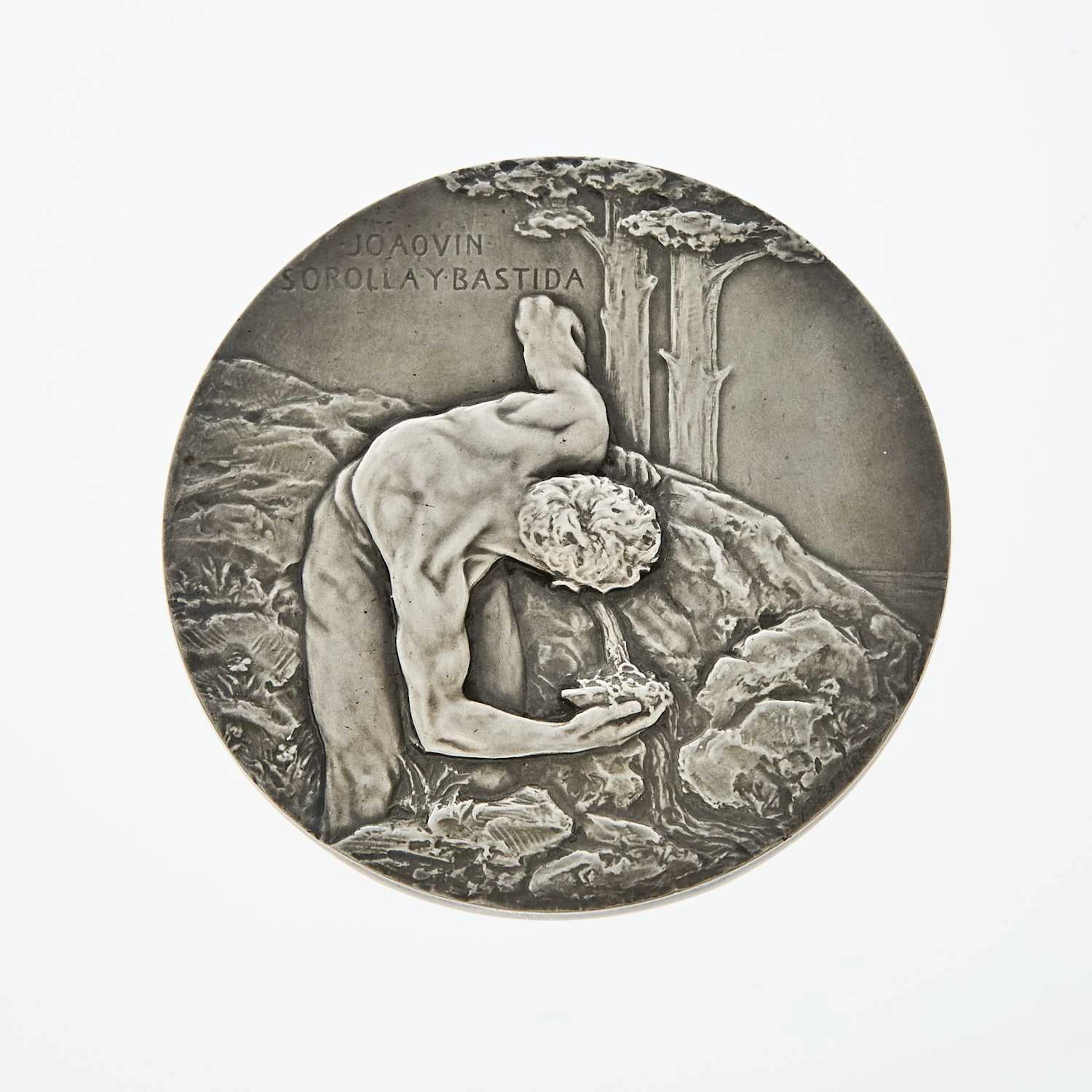 Hispanic Society of America Sorolla Medal. c. 1937. Silver. 88mm. Uncirculated.